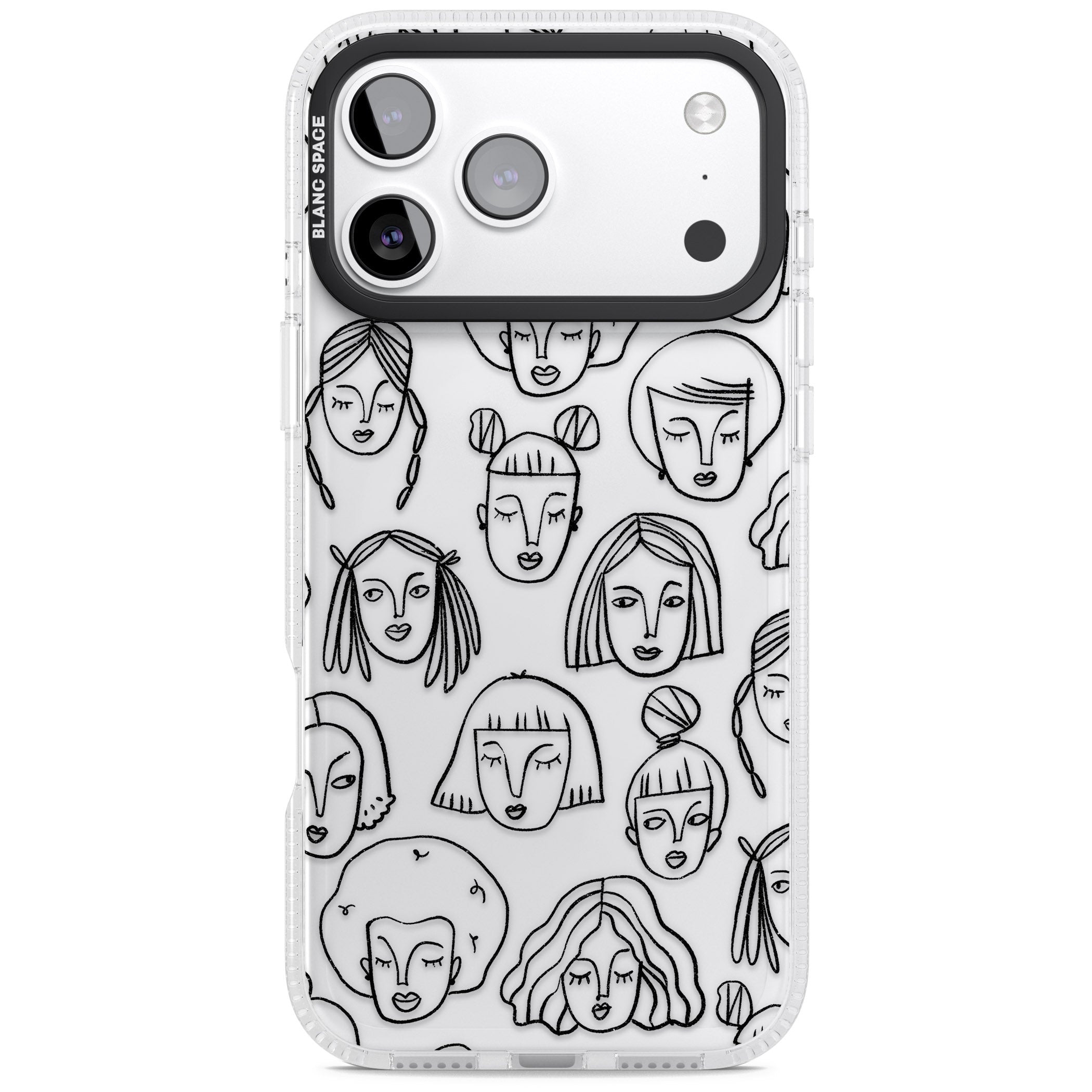 Doodle Face iPhone 17 Pro Impact Air Clear Phone Case