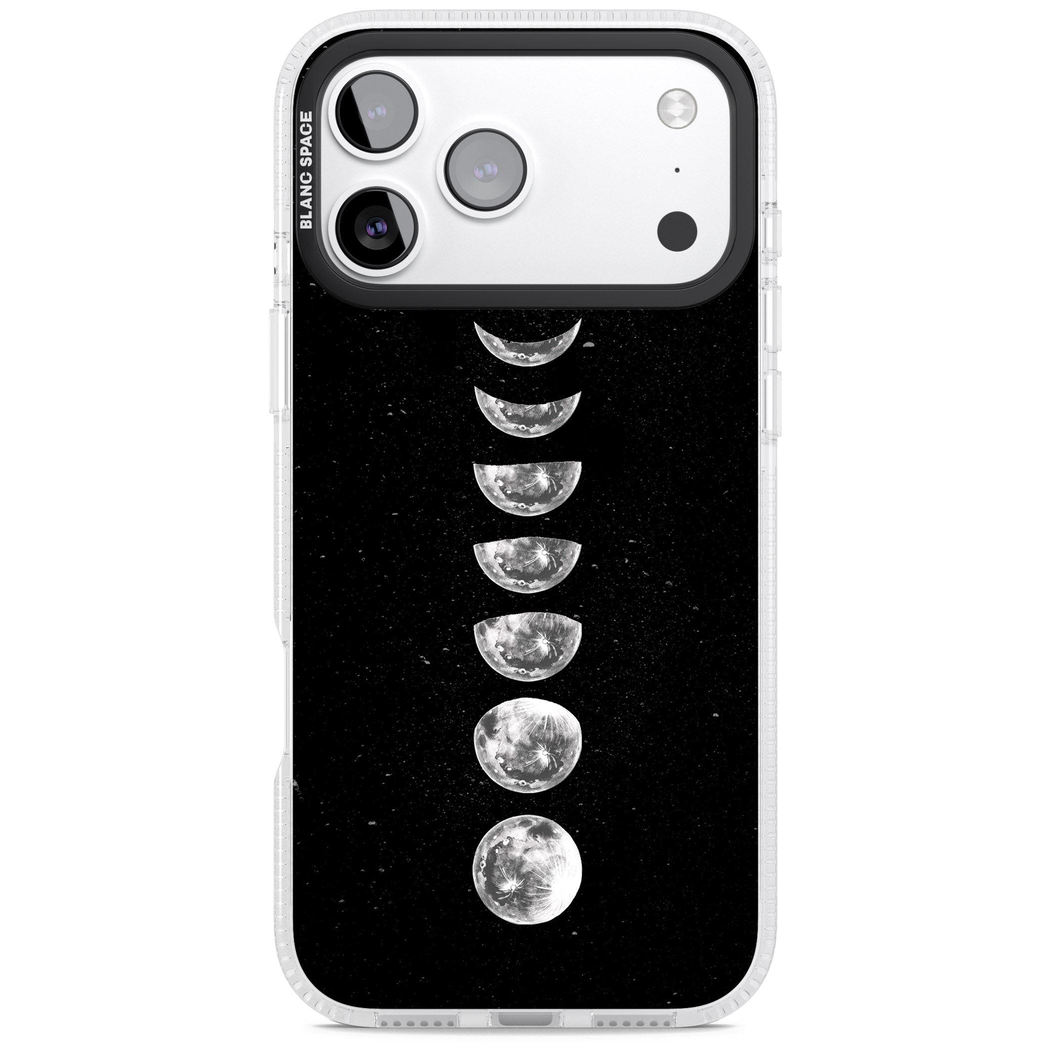 Light Watercolour Moons iPhone 17 Pro Impact Air Clear Phone Case