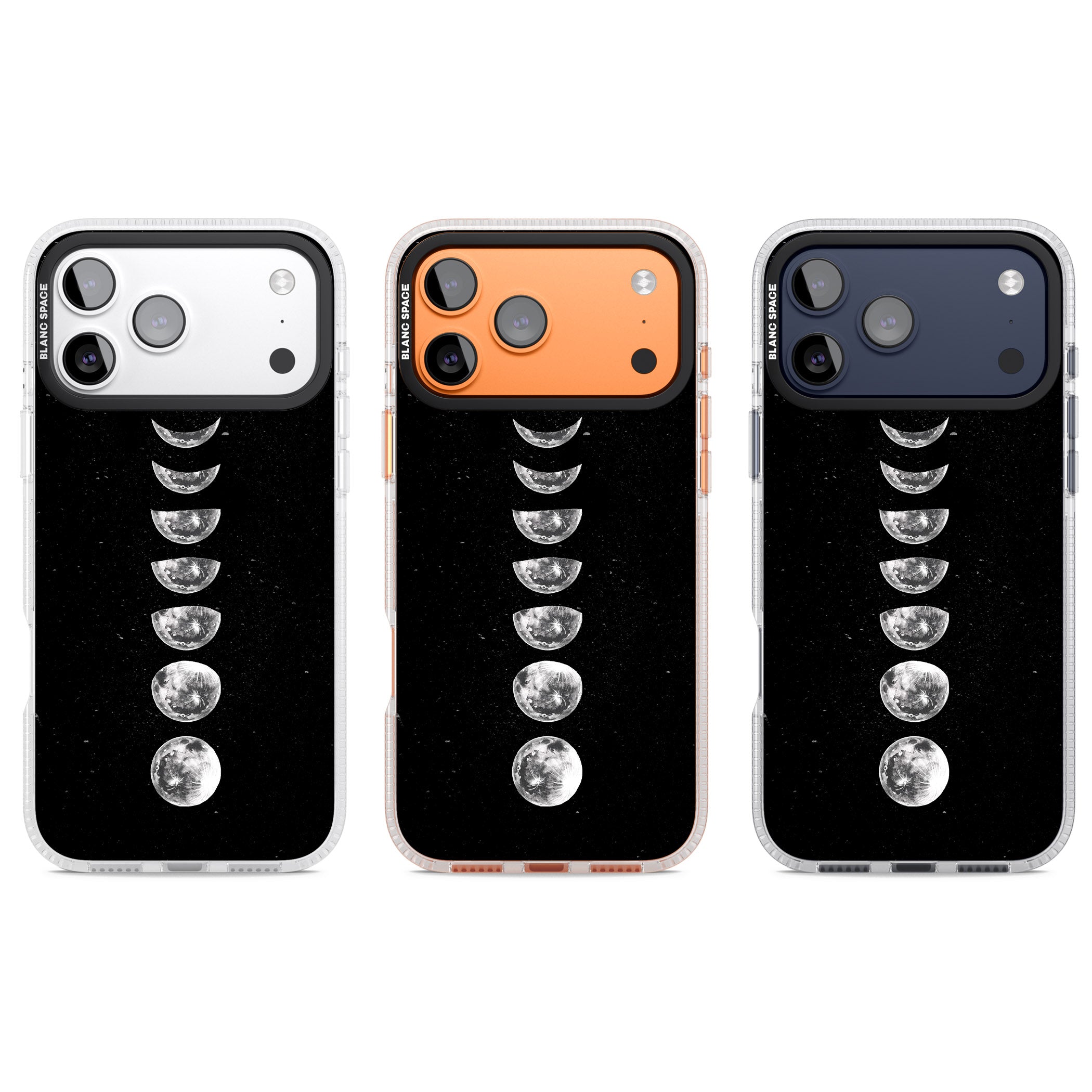Light Watercolour Moons iPhone 17 Pro Impact Air Clear Phone Case APT Impact Protection