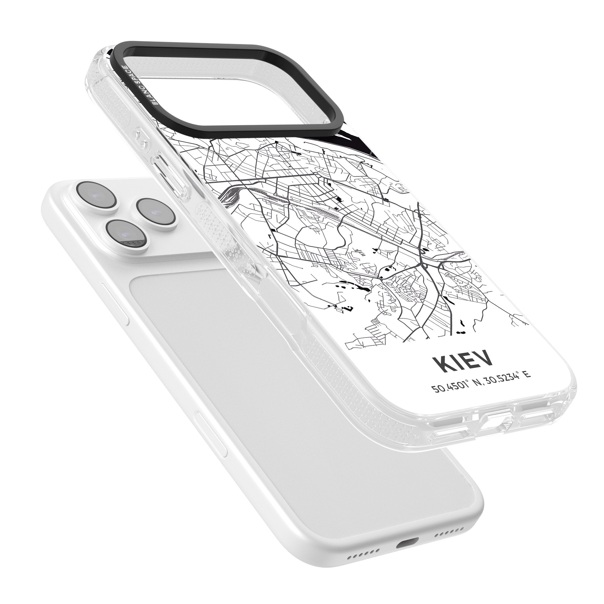 Kiev Map iPhone 17 Pro Impact Air Clear Phone Case Colours