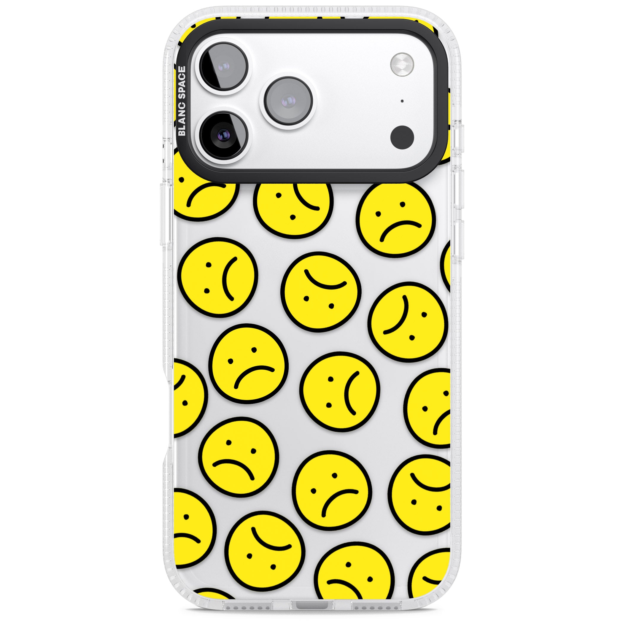 Sad Face Clear Pattern iPhone 17 Pro Impact Air Clear Phone Case
