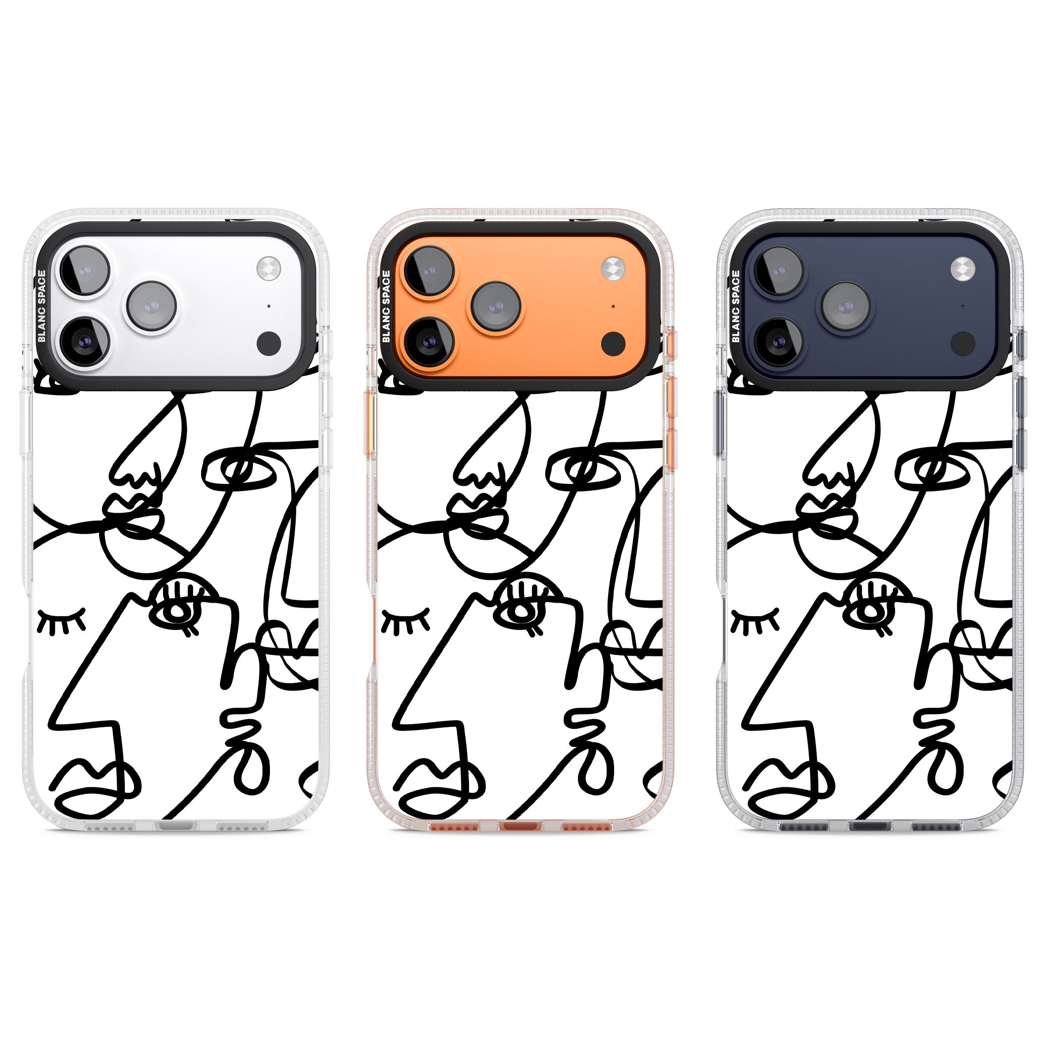 Abstract Line Art Black White iPhone 17 Pro Impact Air Clear Phone Case APT Impact Protection