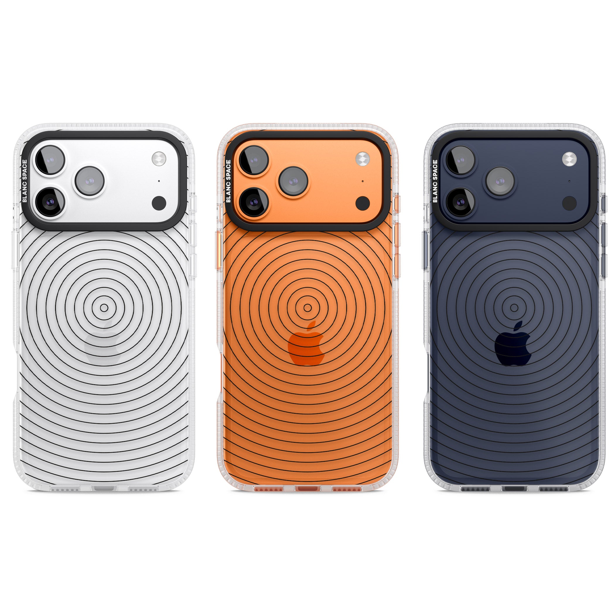 Concentric Lines: Monochrome Vibes iPhone 17 Pro Impact Air Clear Phone Case APT Impact Protection