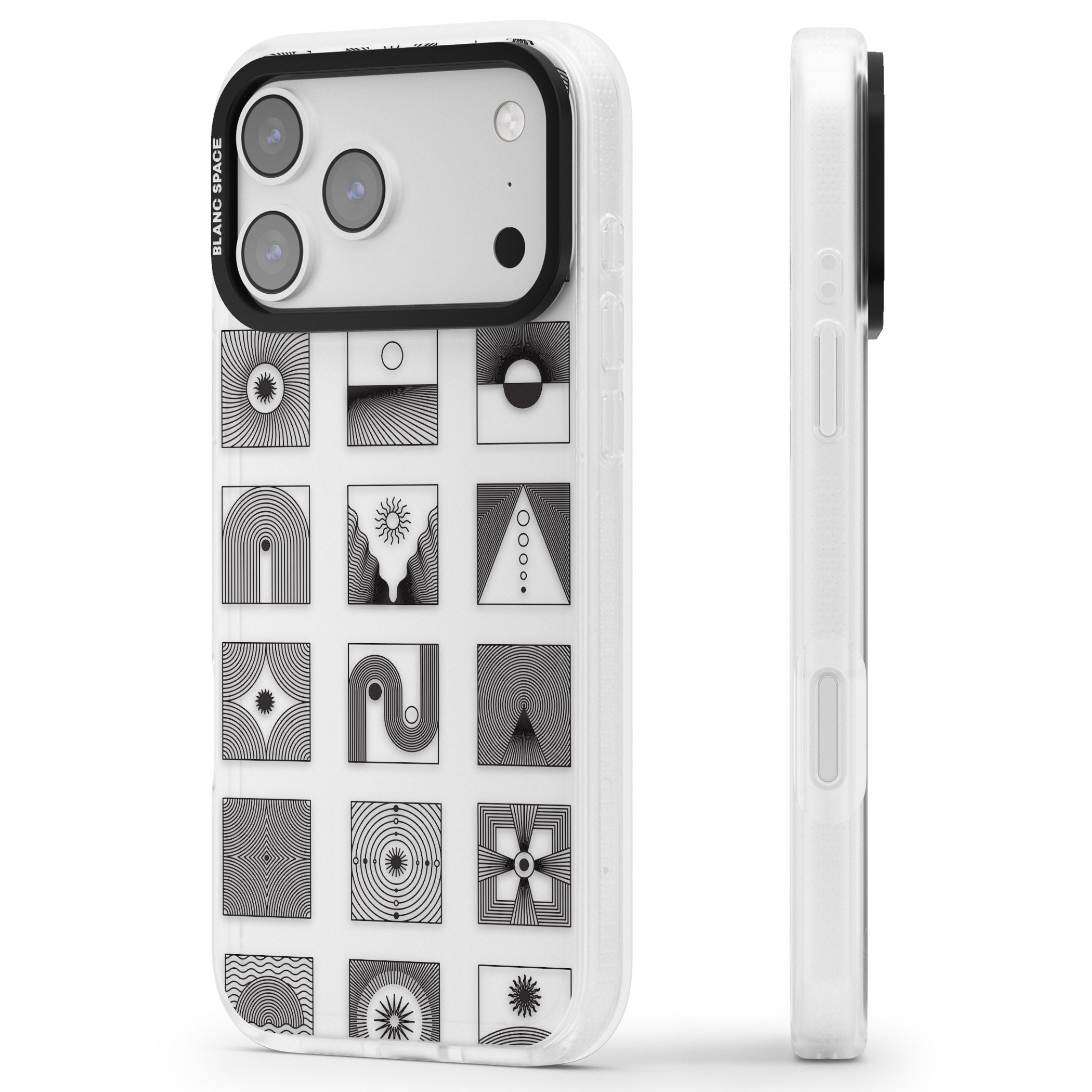 Abstract Geometric iPhone 17 Pro Impact Air Clear Phone Case Side Profile