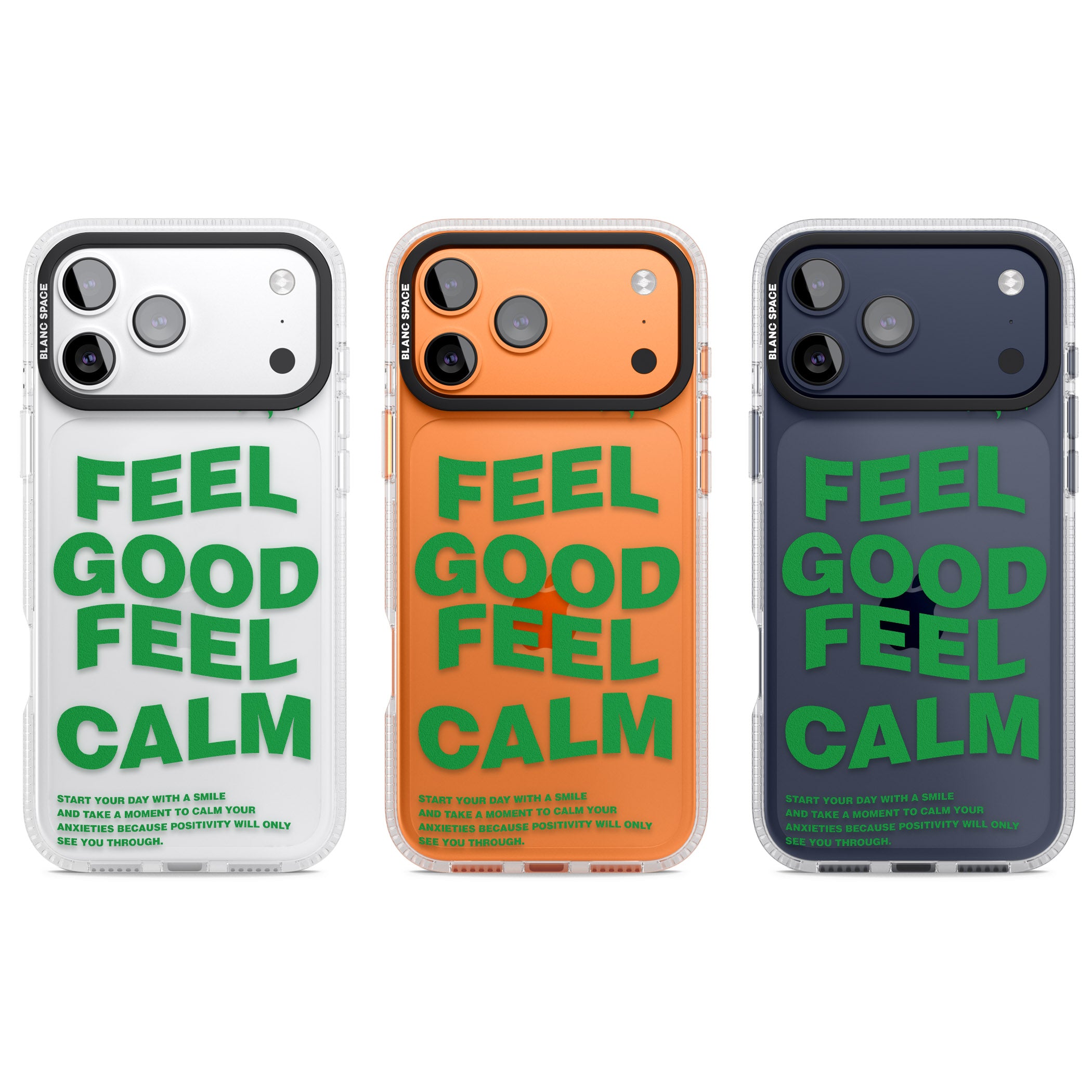 Feel Good Feel Calm (Green) iPhone 17 Pro Impact Air Clear Phone Case APT Impact Protection