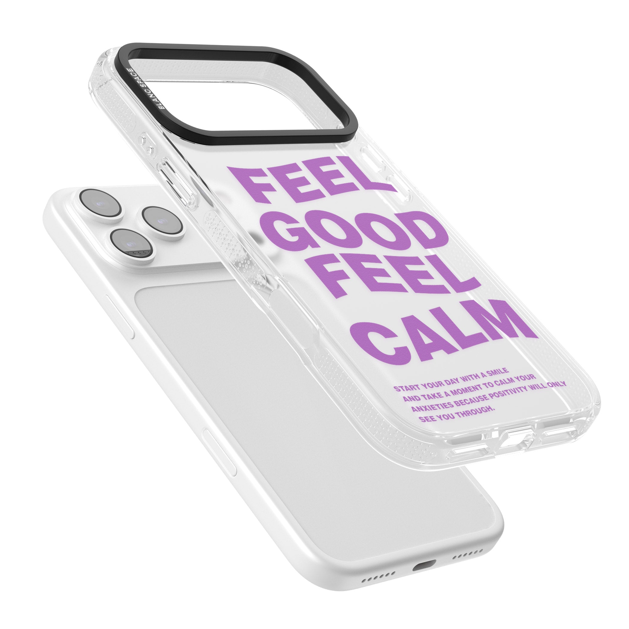 Feel Good Feel Calm (Purple) iPhone 17 Pro Impact Air Clear Phone Case Colours