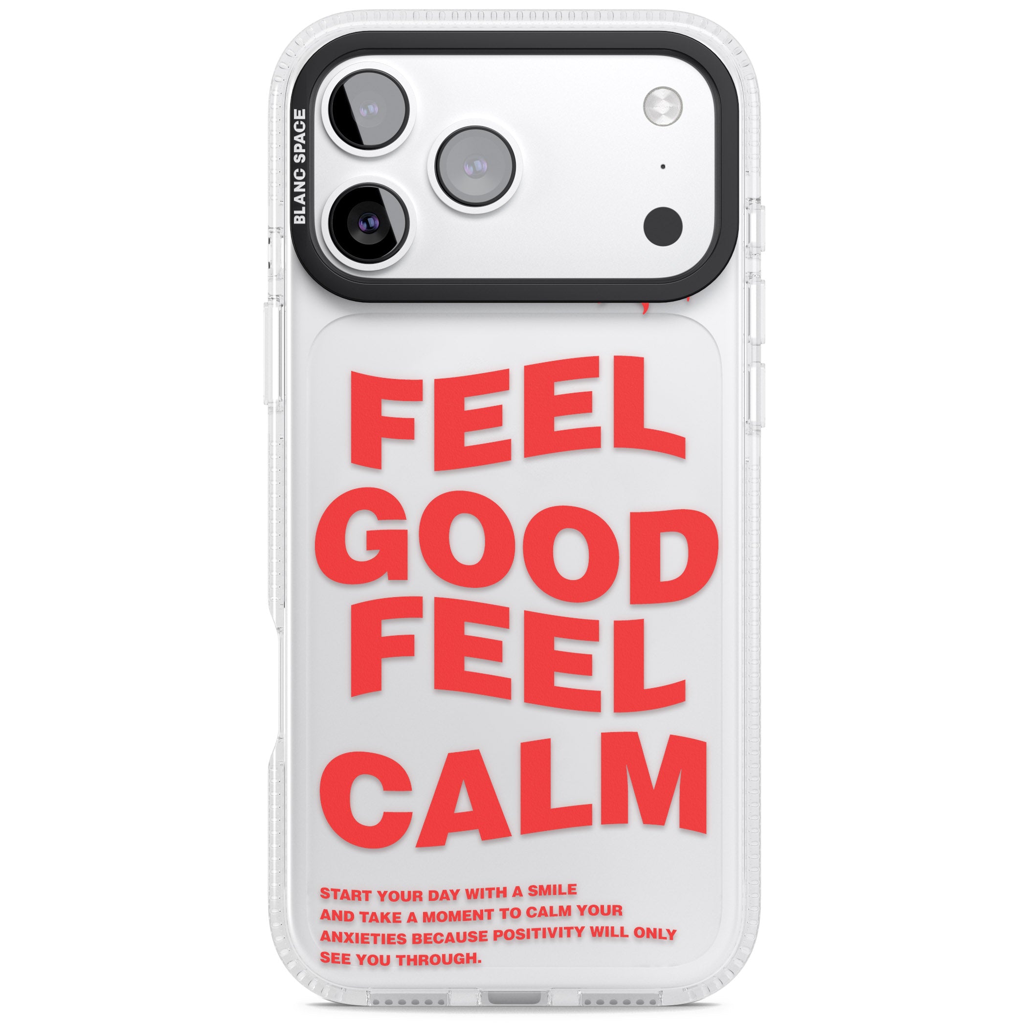 Feel Good Feel Calm (Red) iPhone 17 Pro Max Impact Air Clear Phone Case