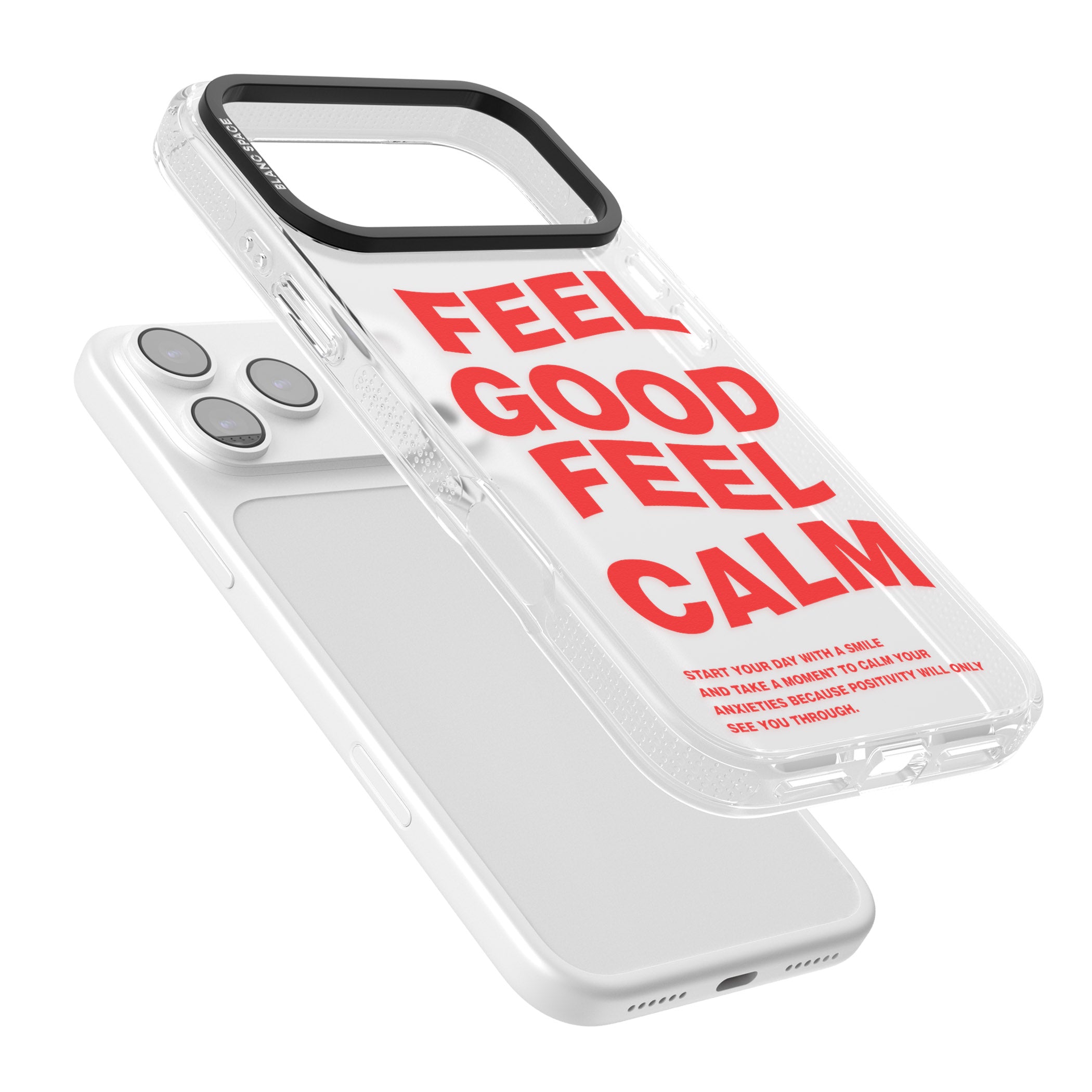 Feel Good Feel Calm (Red) iPhone 17 Pro Max Impact Air Clear Phone Case Colours