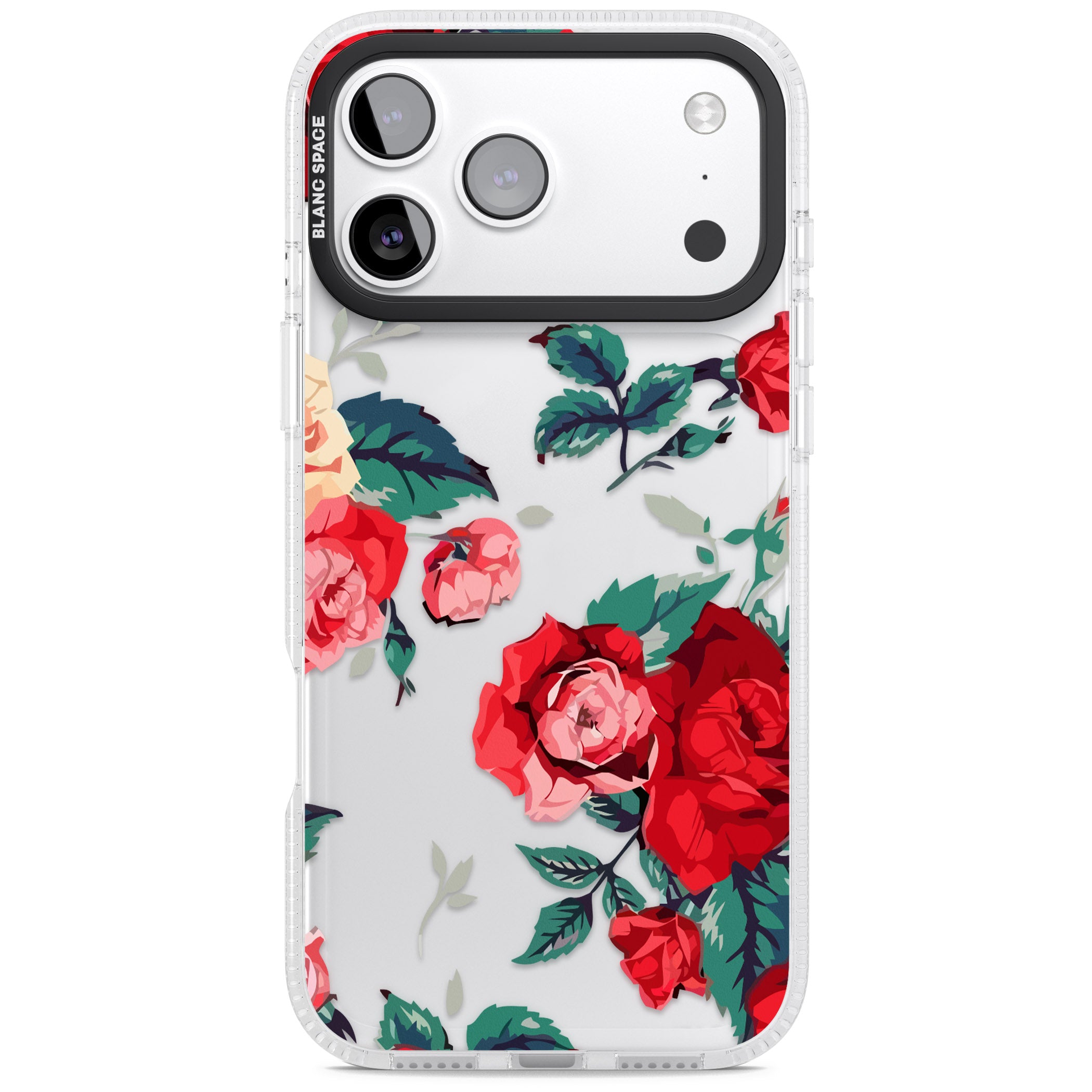 Rose Pattern iPhone 17 Pro Impact Air Clear Phone Case