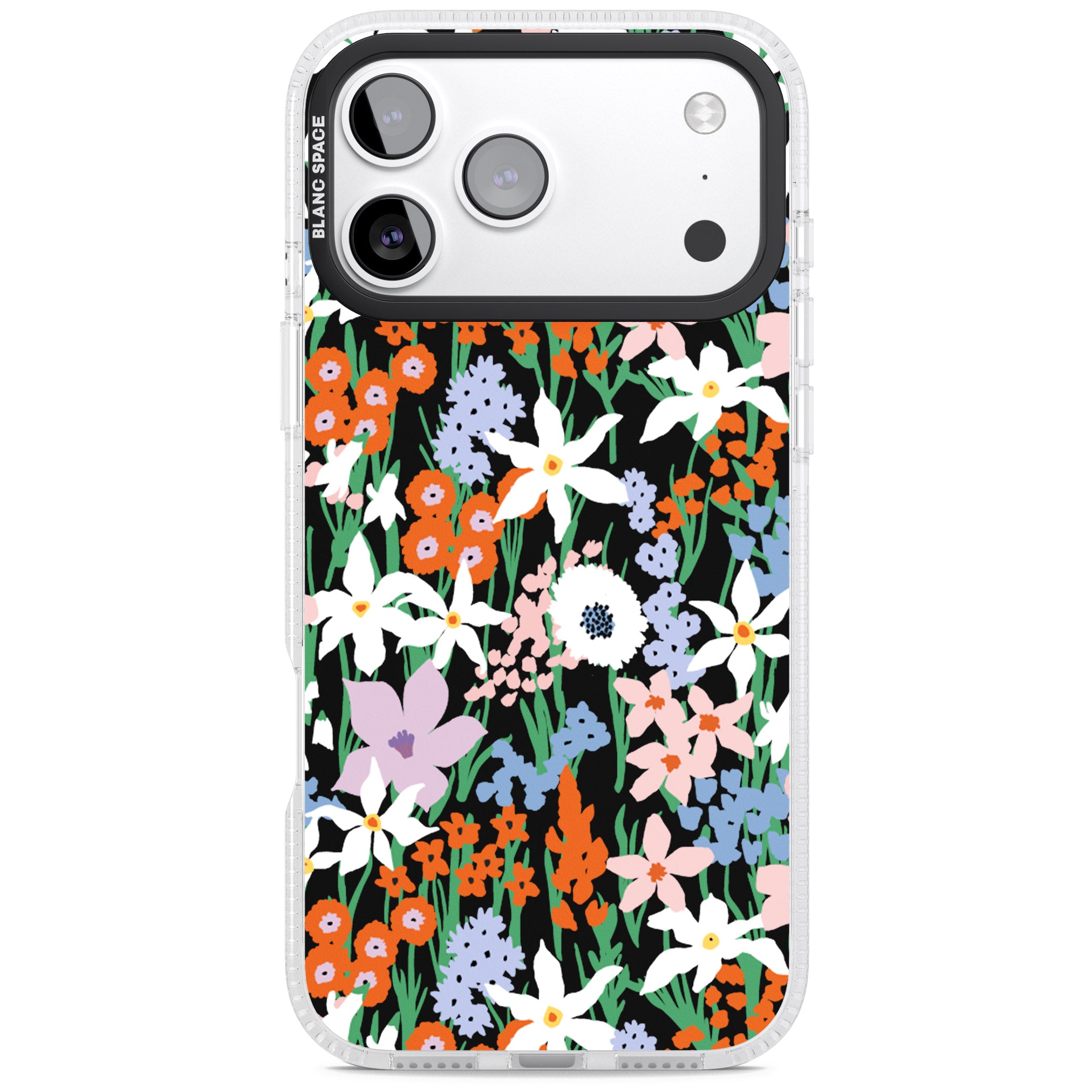 Floral Bloom Meadow Solid iPhone 17 Pro Impact Air Clear Phone Case