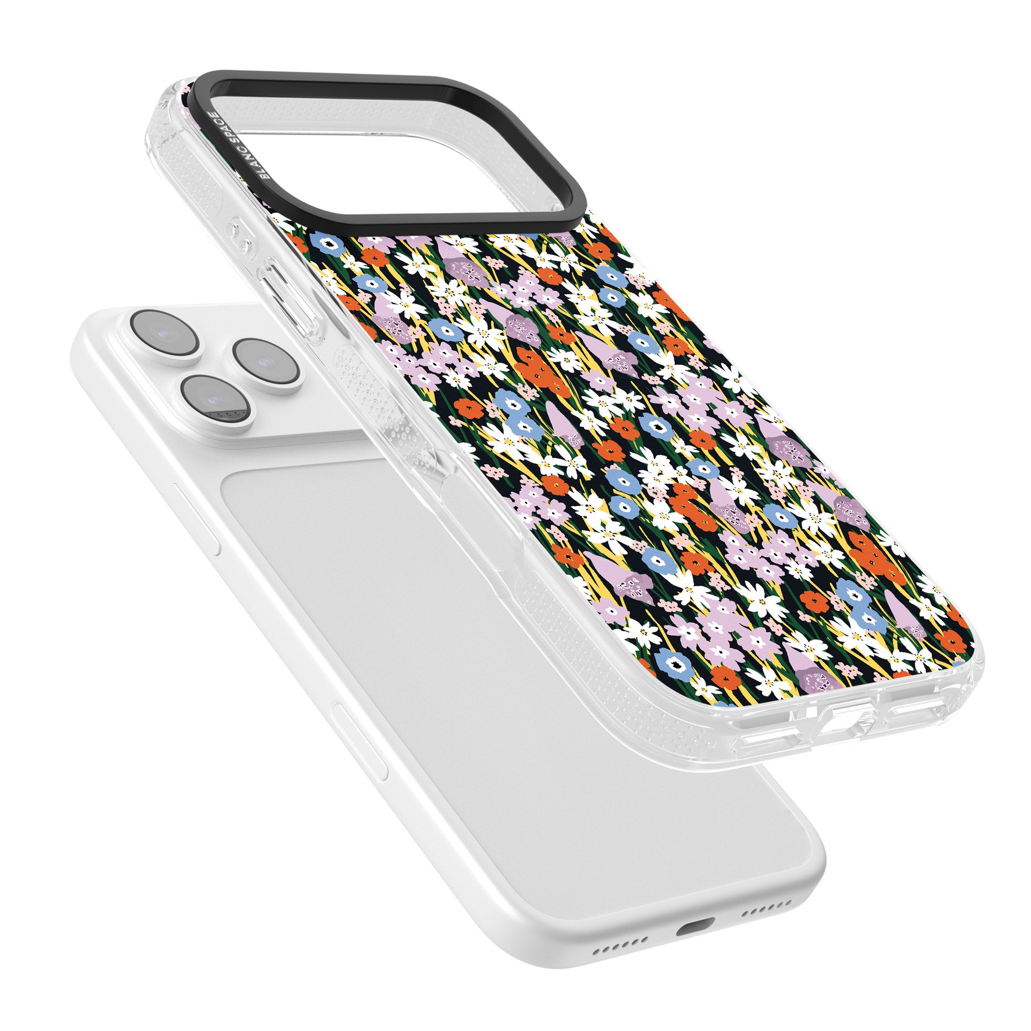 Energetic Floral Mix iPhone 17 Pro Impact Air Clear Phone Case Colours