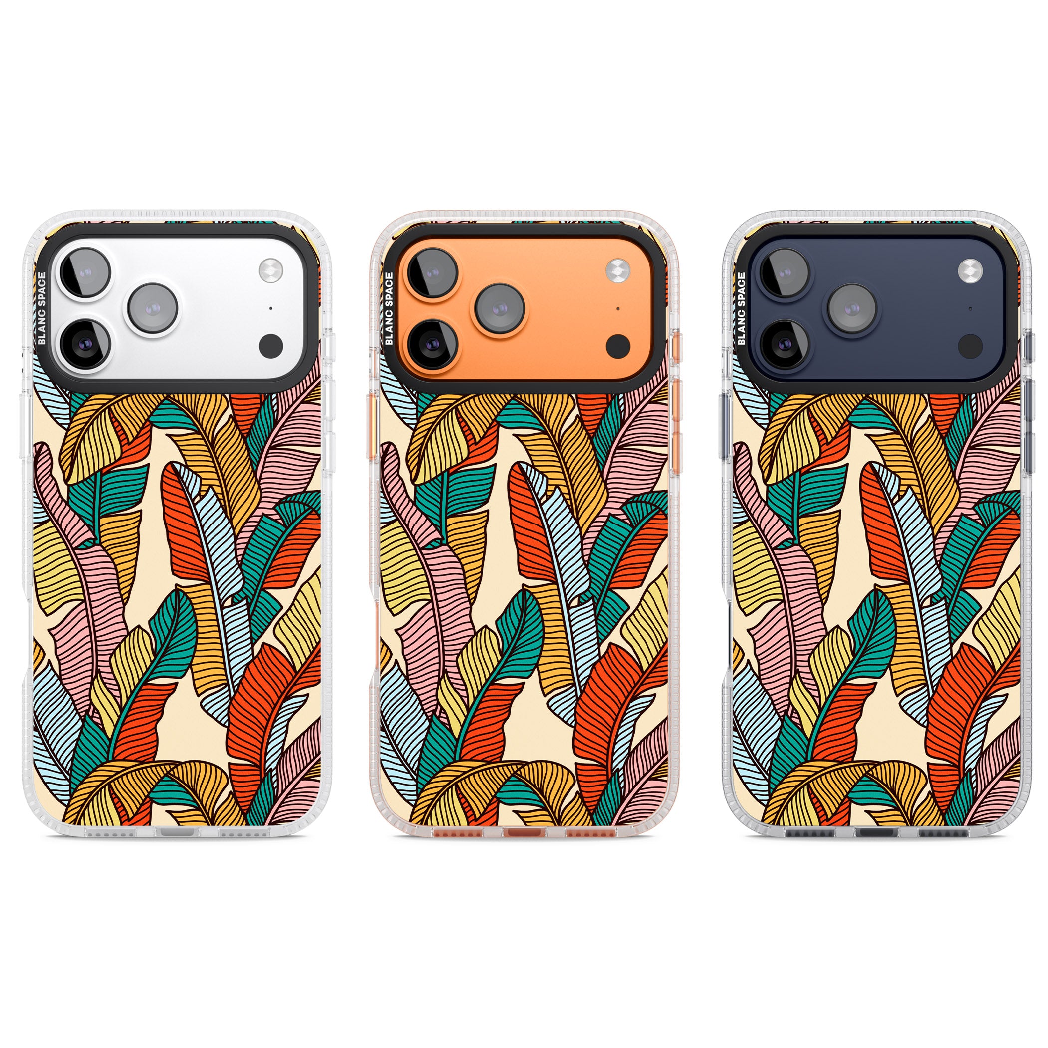 Pastel Palm Leaves iPhone 17 Pro Impact Air Clear Phone Case APT Impact Protection