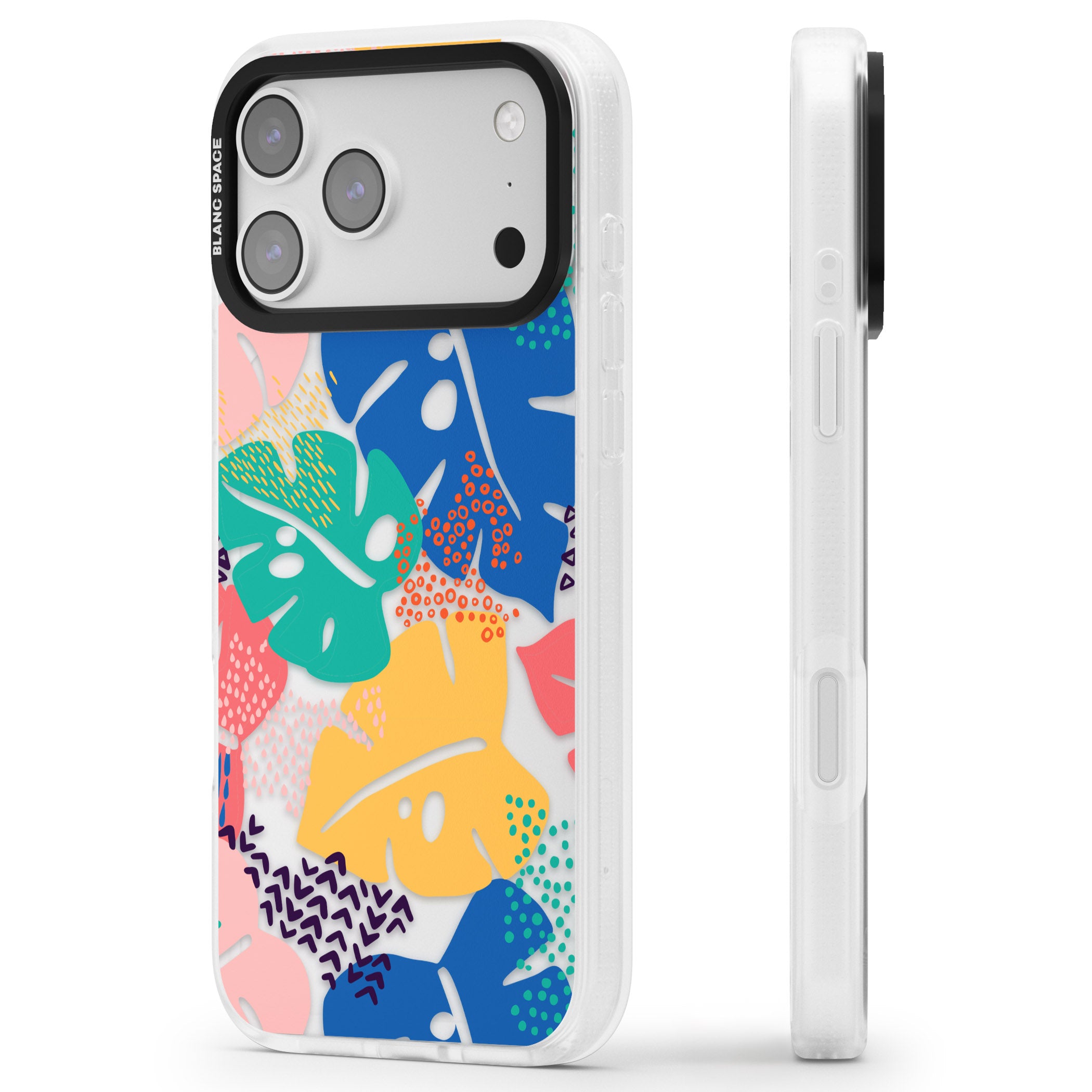 Vibrant Leaves iPhone 17 Pro Max Impact Air Clear Phone Case Side Profile