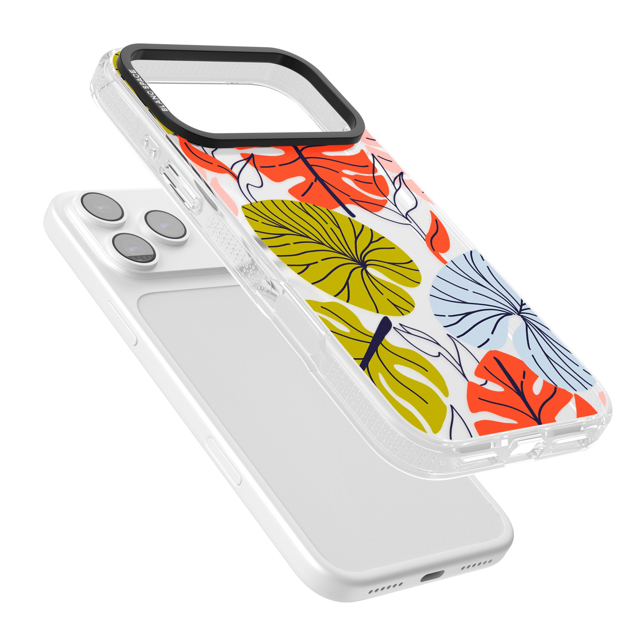 Retro Leaves iPhone 17 Pro Impact Air Clear Phone Case Colours