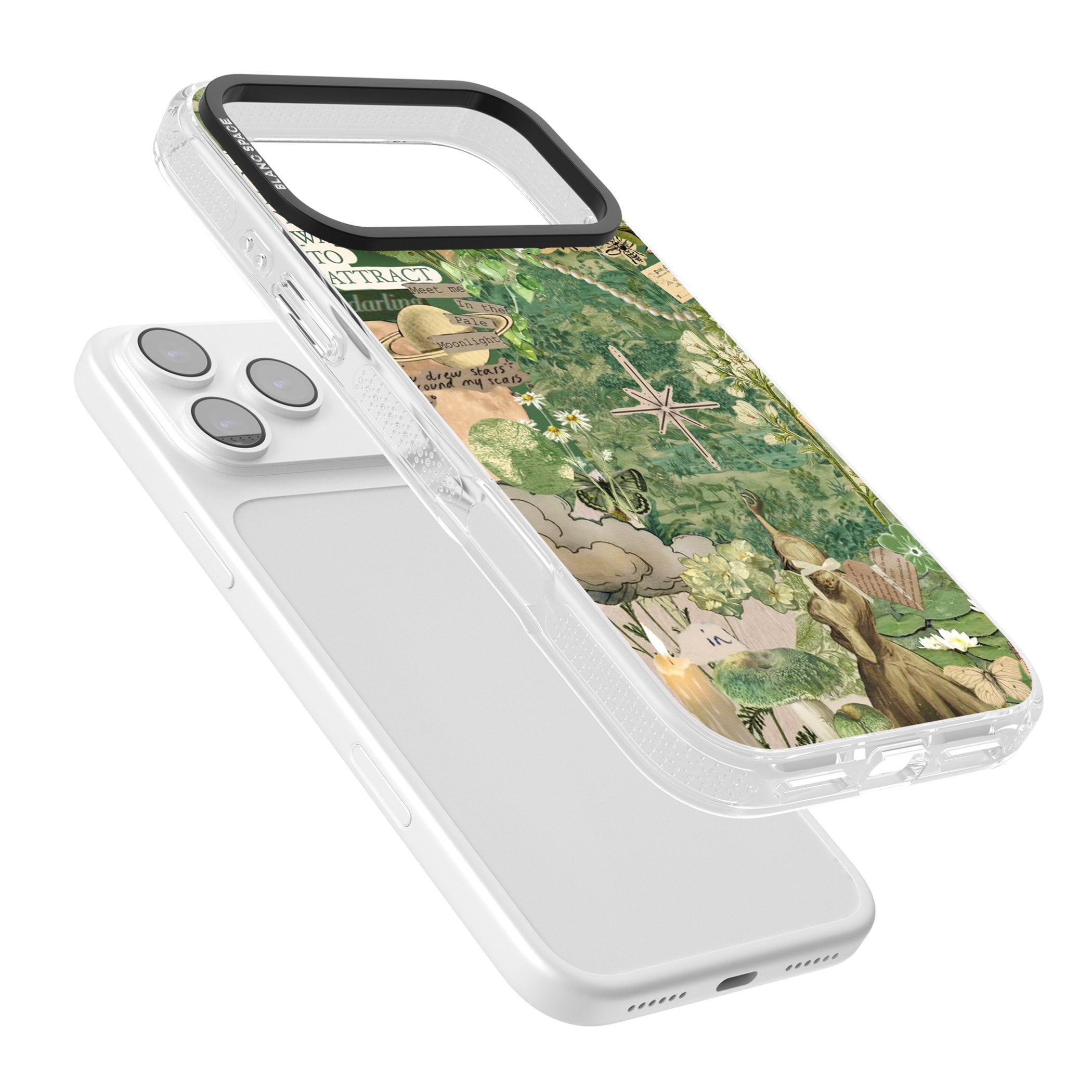 Green Vintage Collage iPhone 17 Pro Impact Air Clear Phone Case Colours