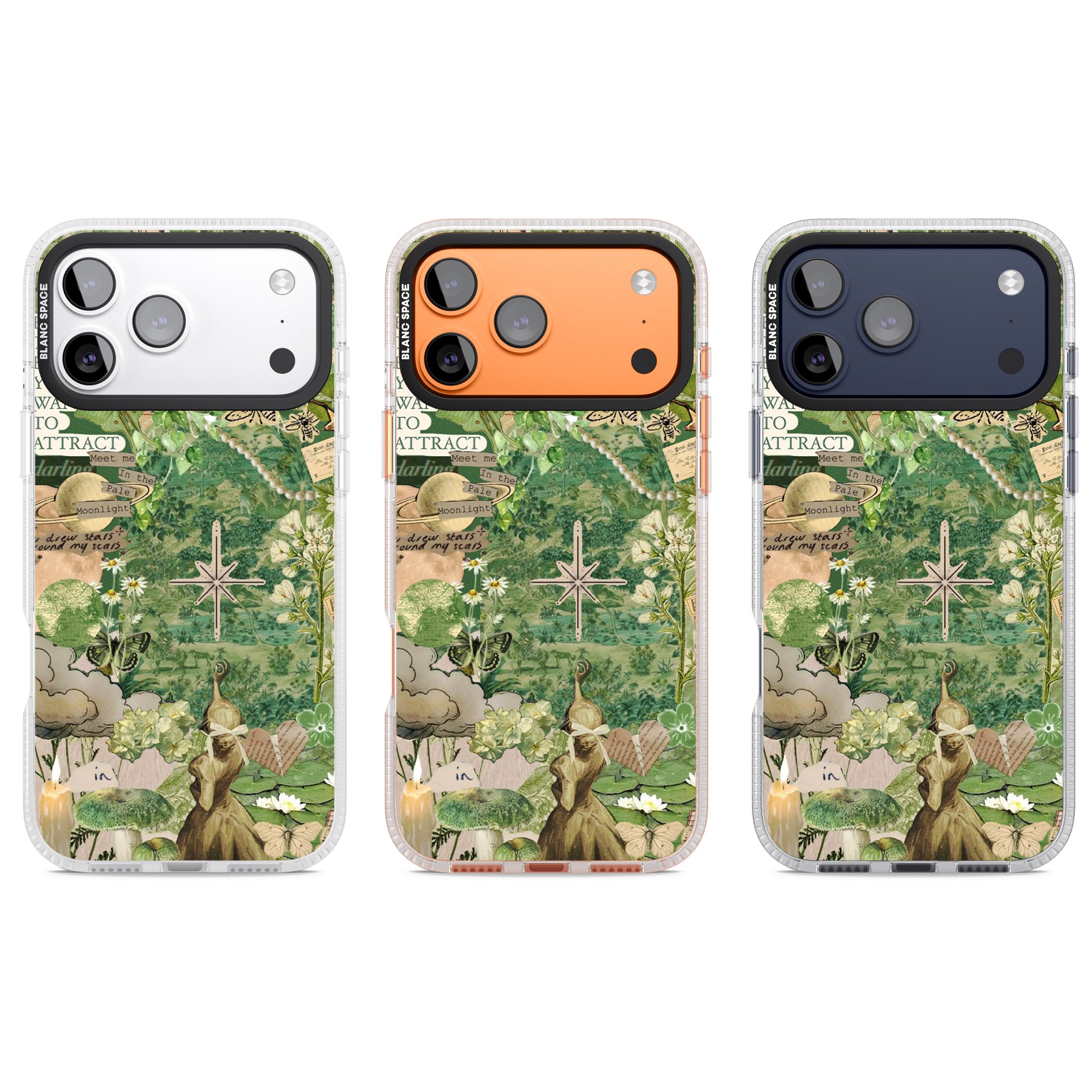 Green Vintage Collage iPhone 17 Pro Impact Air Clear Phone Case APT Impact Protection