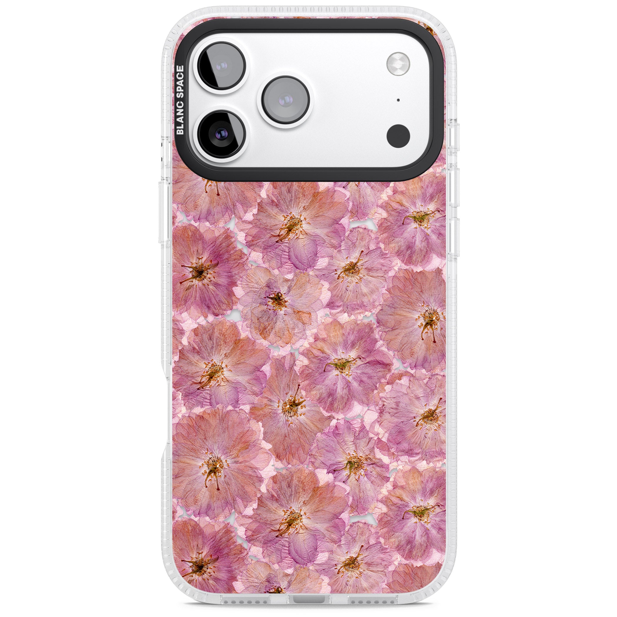 Large Pink Florals iPhone 17 Pro Impact Air Clear Phone Case