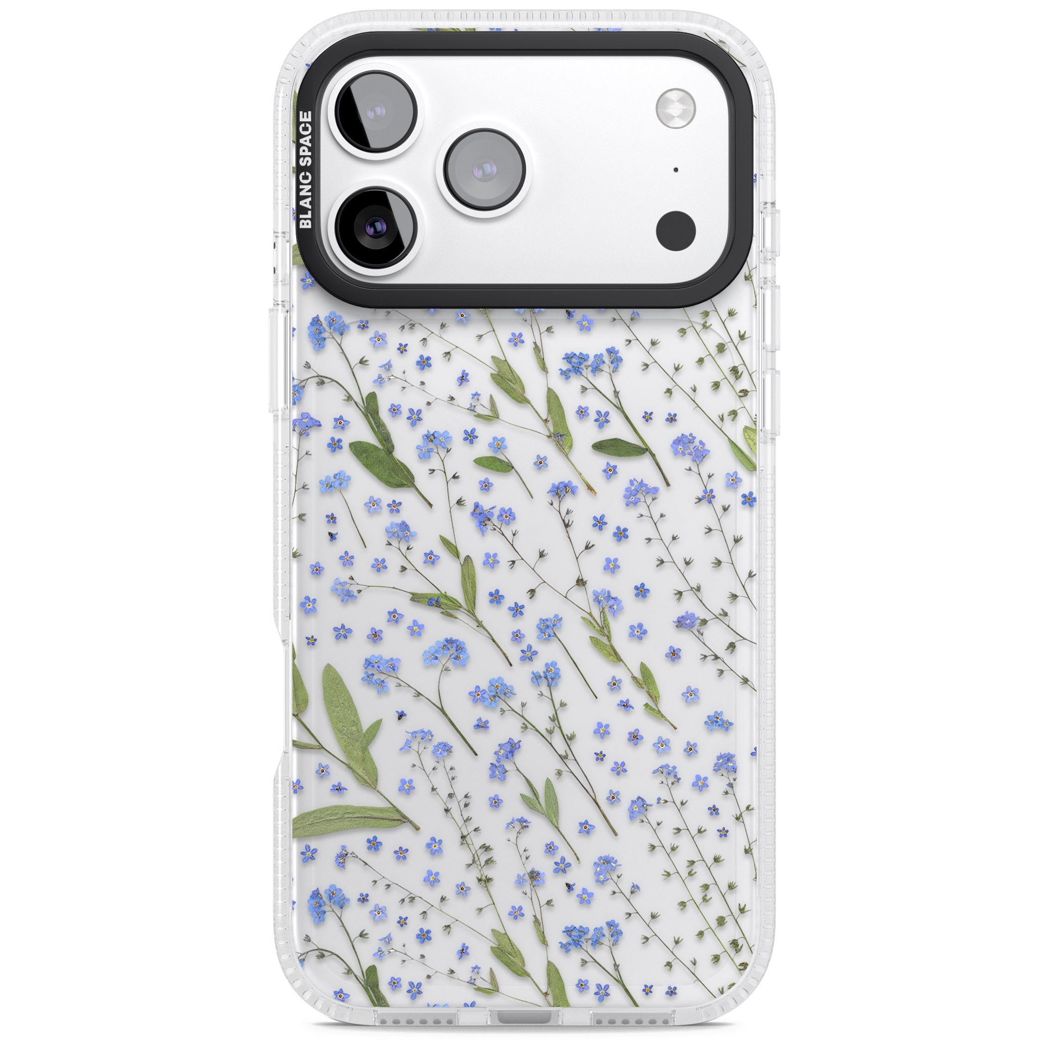 Blue Meadow Floral iPhone 17 Pro Impact Air Clear Phone Case