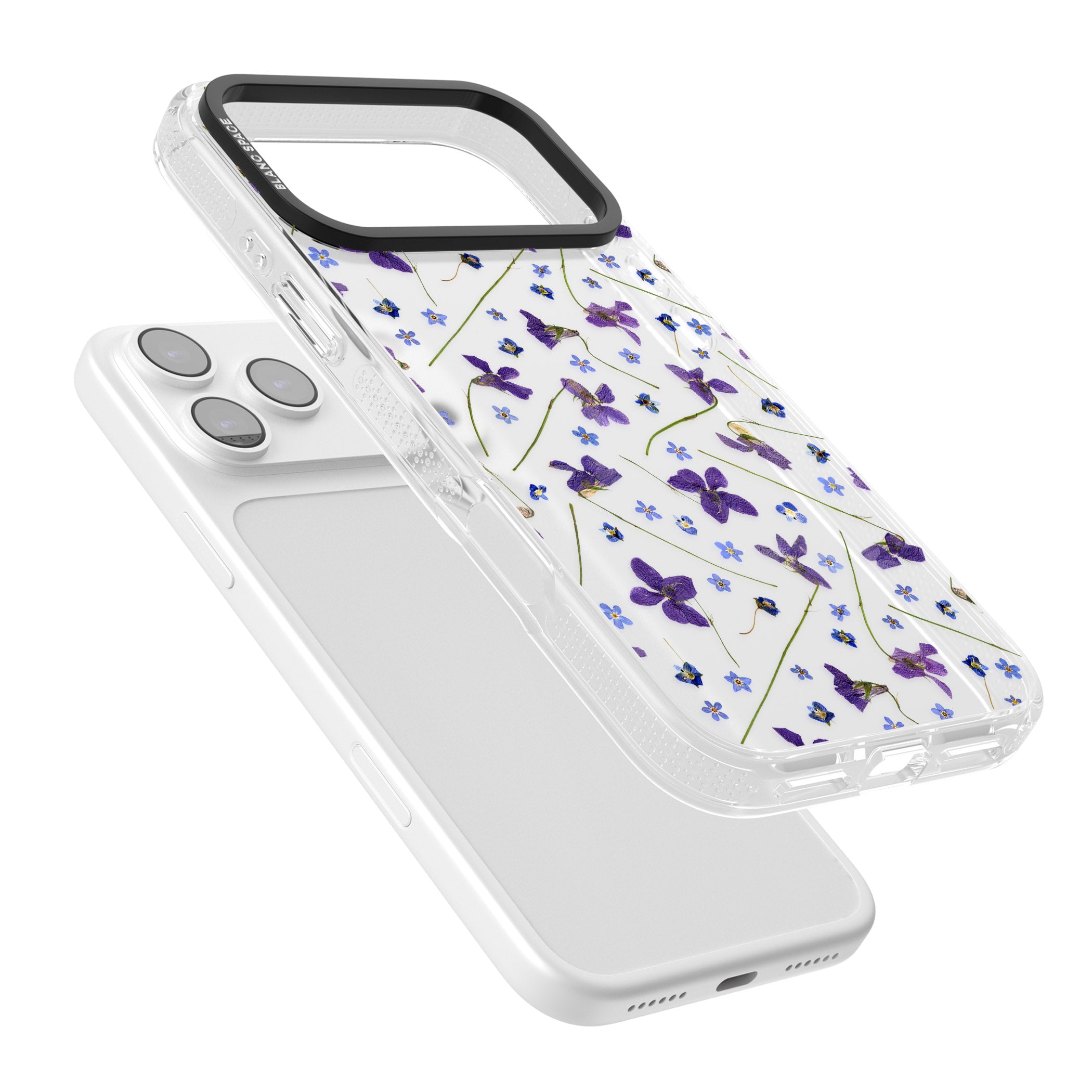 Pressed Violet Flower iPhone 17 Pro Impact Air Clear Phone Case Colours