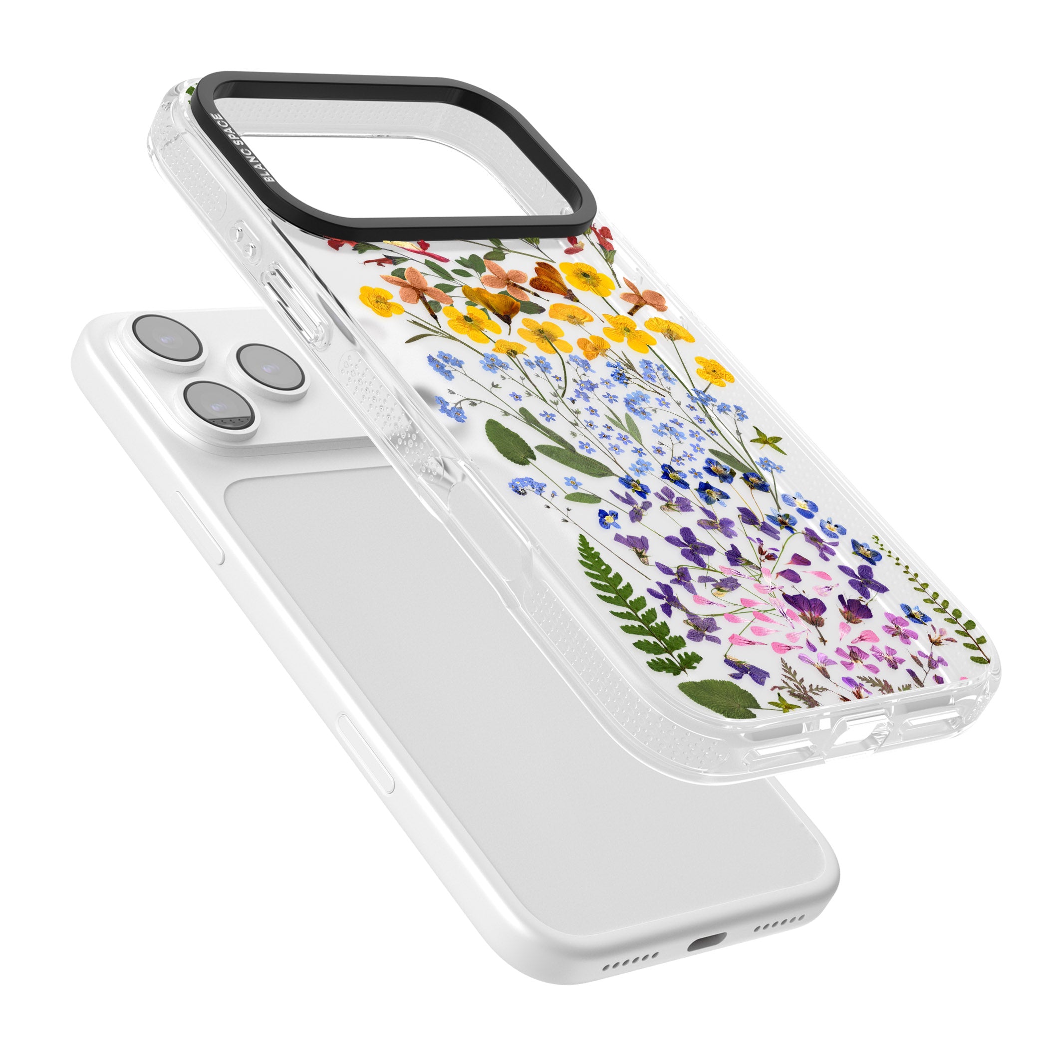 Pressed Wildflower Stripe iPhone 17 Pro Impact Air Clear Phone Case Colours