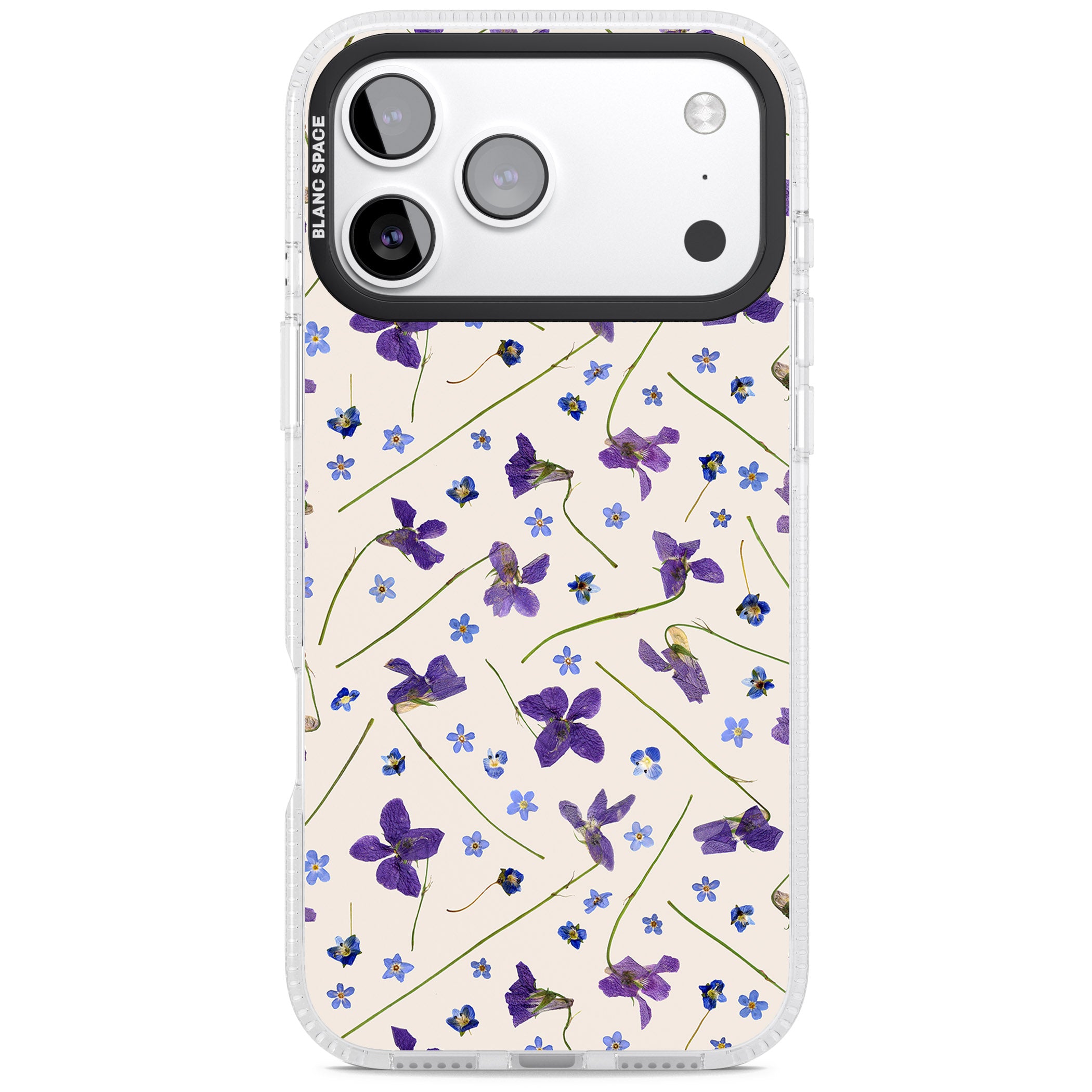Violet Floral Dream Cream iPhone 17 Pro Impact Air Clear Phone Case