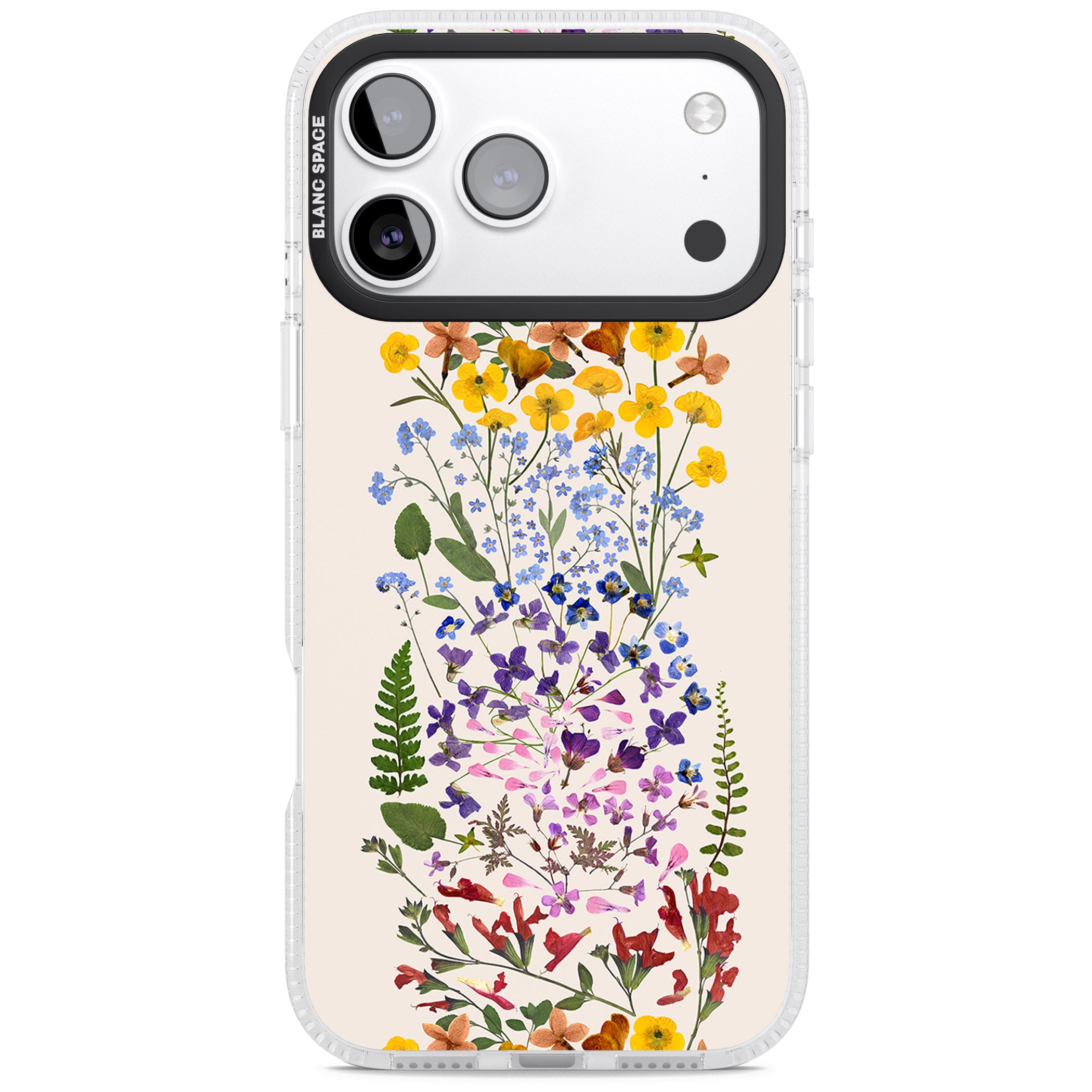 Cream Wildflower iPhone 17 Pro Max Impact Air Clear Phone Case