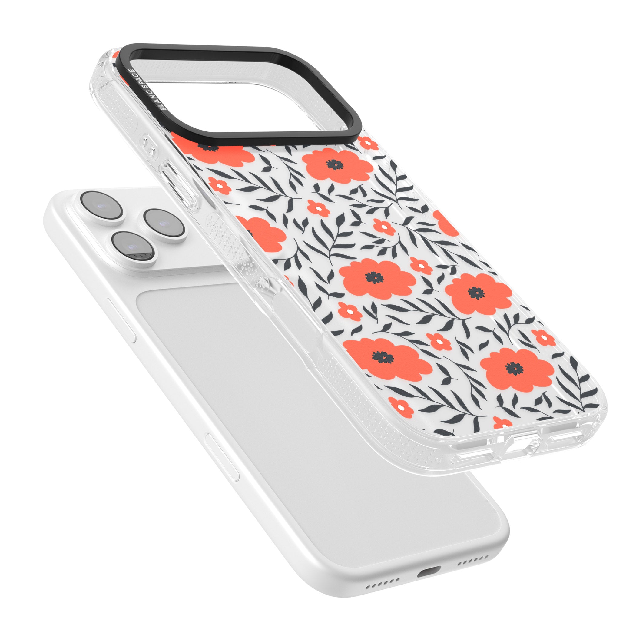 Red Poppy Floral iPhone 17 Pro Impact Air Clear Phone Case Colours
