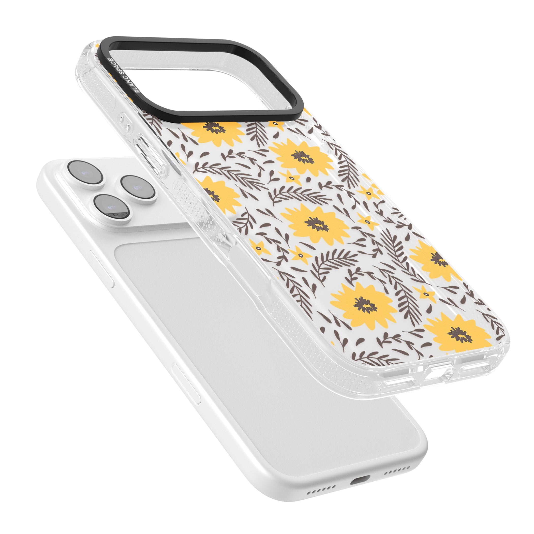 Yellow Blossoms Floral iPhone 17 Pro Max Impact Air Clear Phone Case Colours