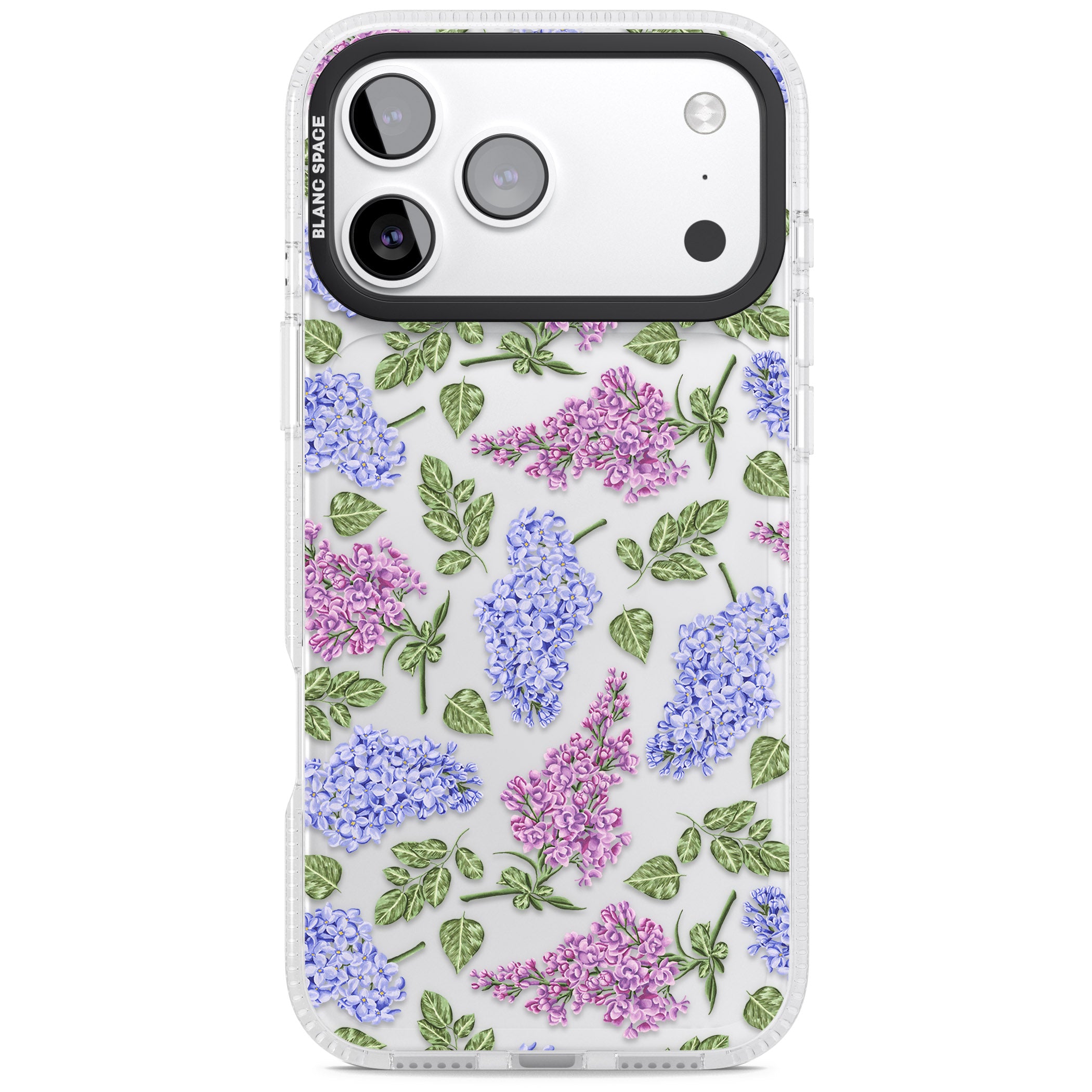 Purple Blossoms Transparent Floral iPhone 17 Pro Impact Air Clear Phone Case