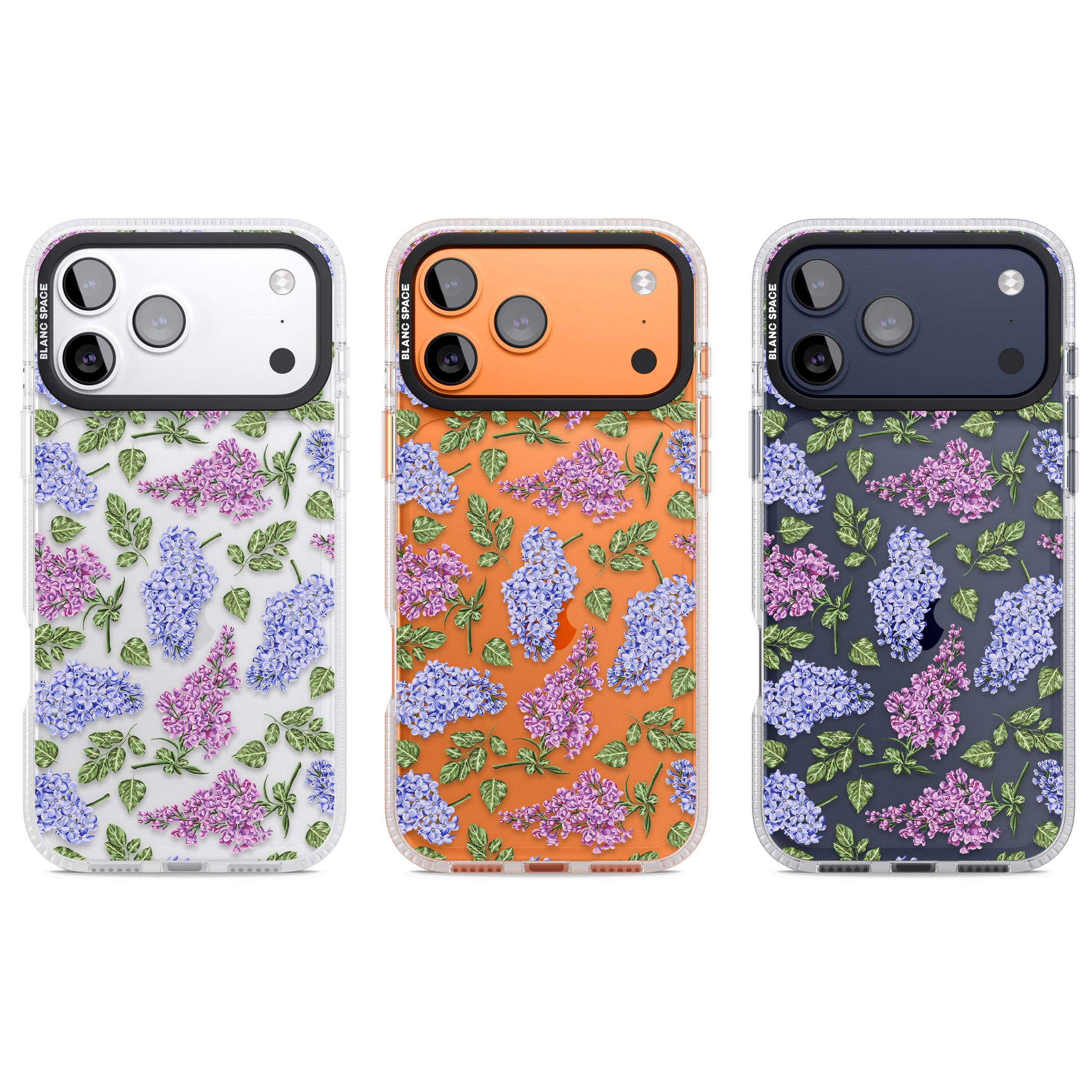Purple Blossoms Transparent Floral iPhone 17 Pro Impact Air Clear Phone Case APT Impact Protection