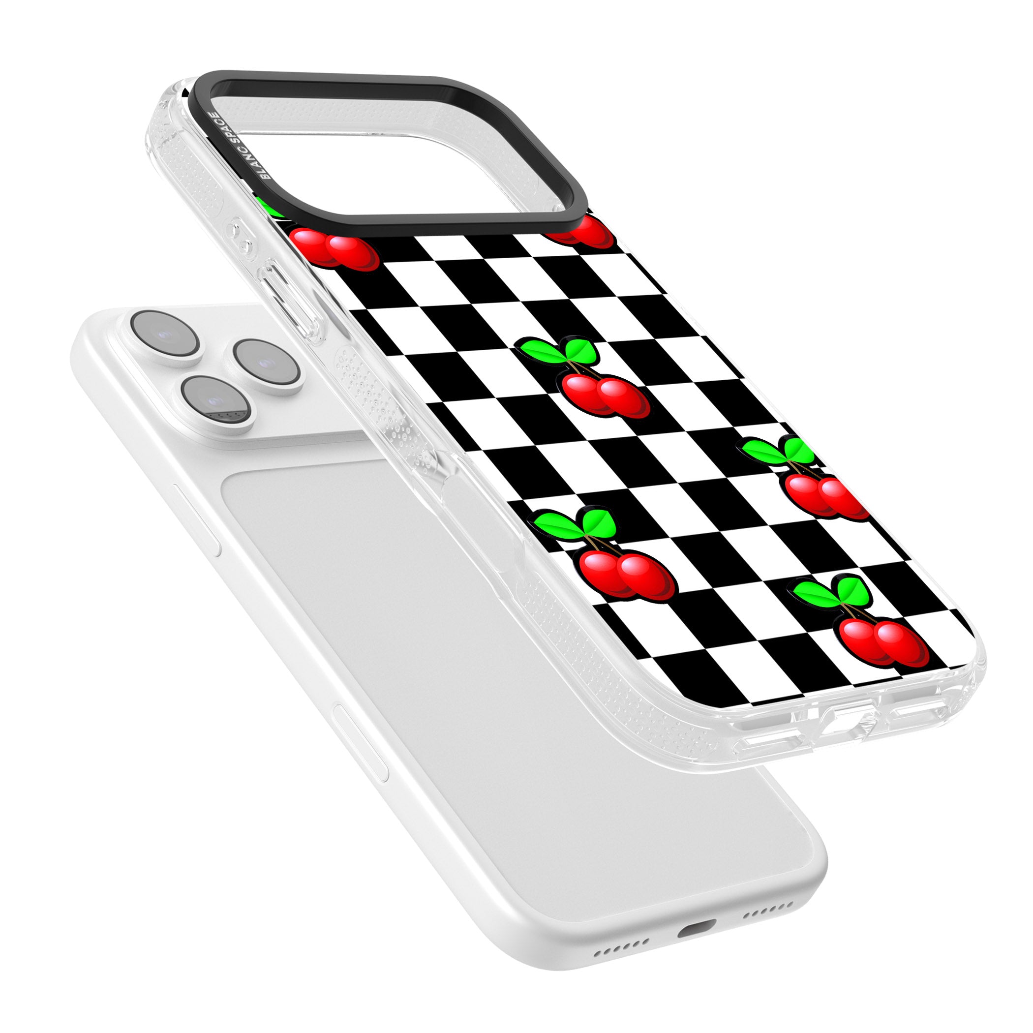 Checkered Cherry iPhone 17 Pro Impact Air Clear Phone Case Colours