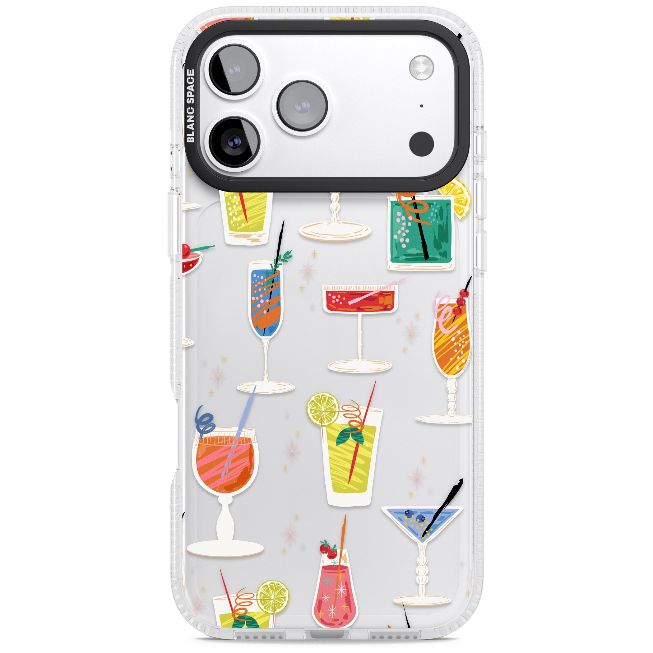 Retro Cocktails iPhone 17 Pro Impact Air Clear Phone Case