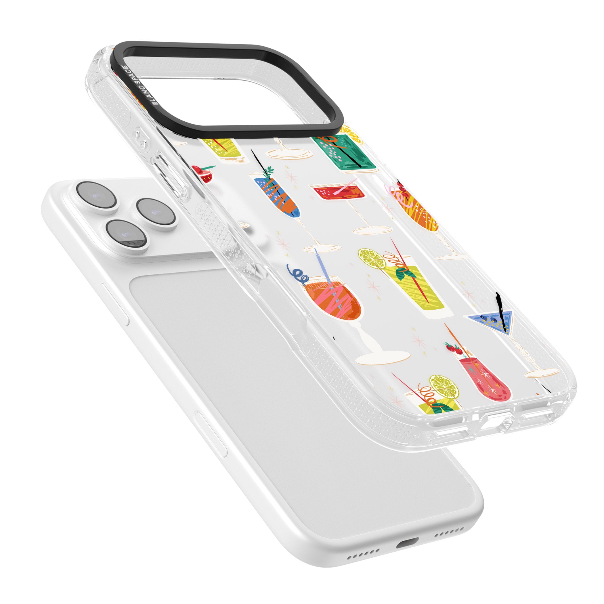 Retro Cocktails iPhone 17 Pro Impact Air Clear Phone Case Colours