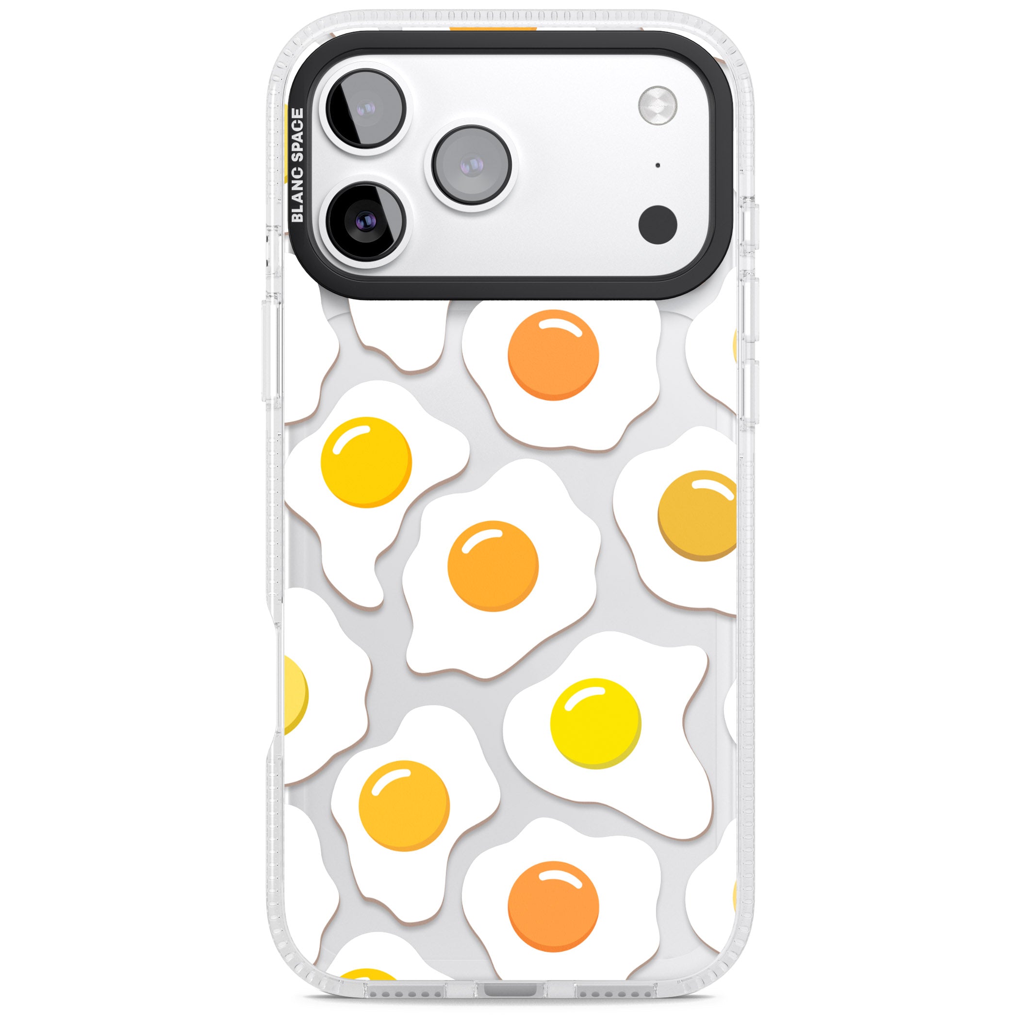 Fried Egg Pattern iPhone 17 Pro Impact Air Clear Phone Case