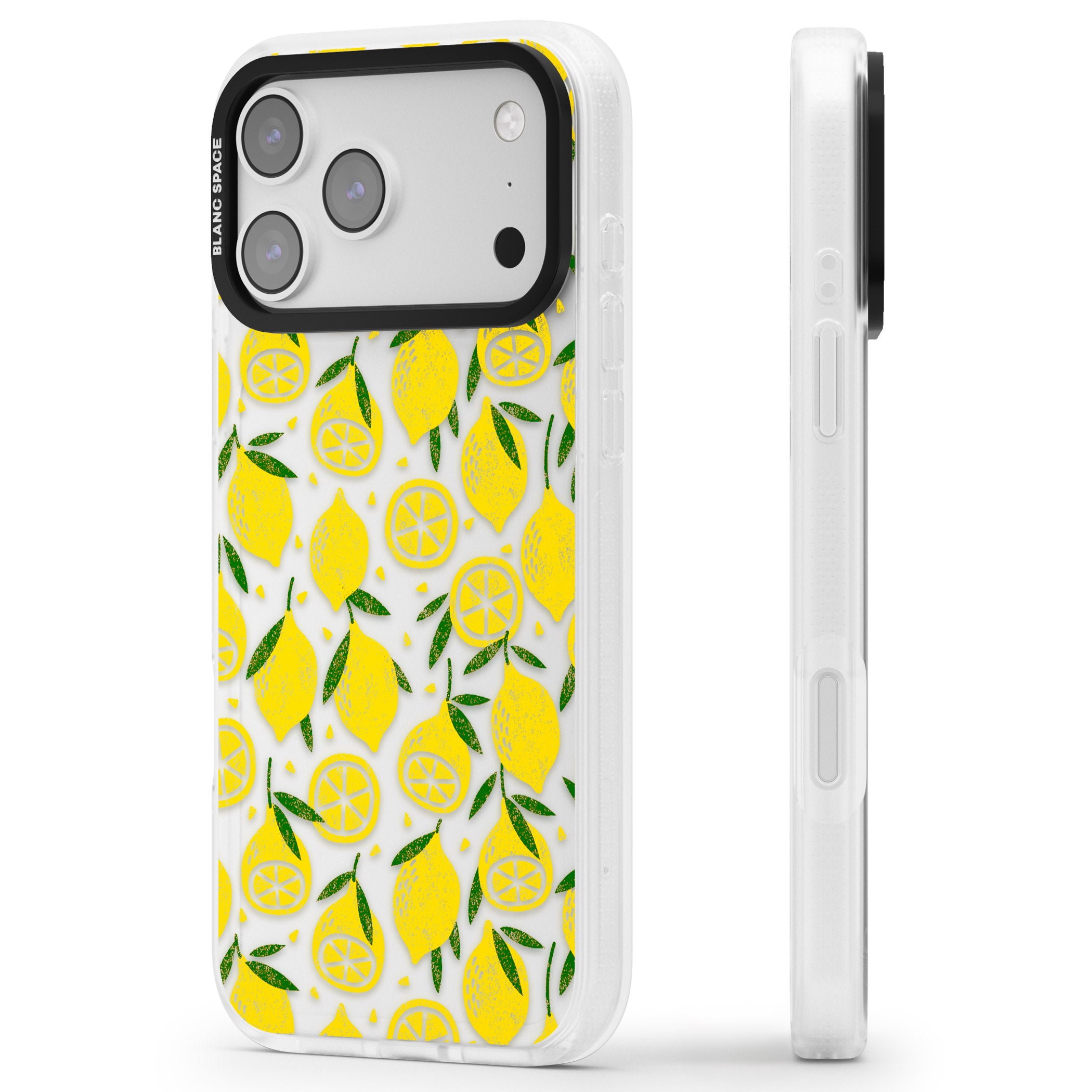 Lemon Delight iPhone 17 Pro Impact Air Clear Phone Case Side Profile