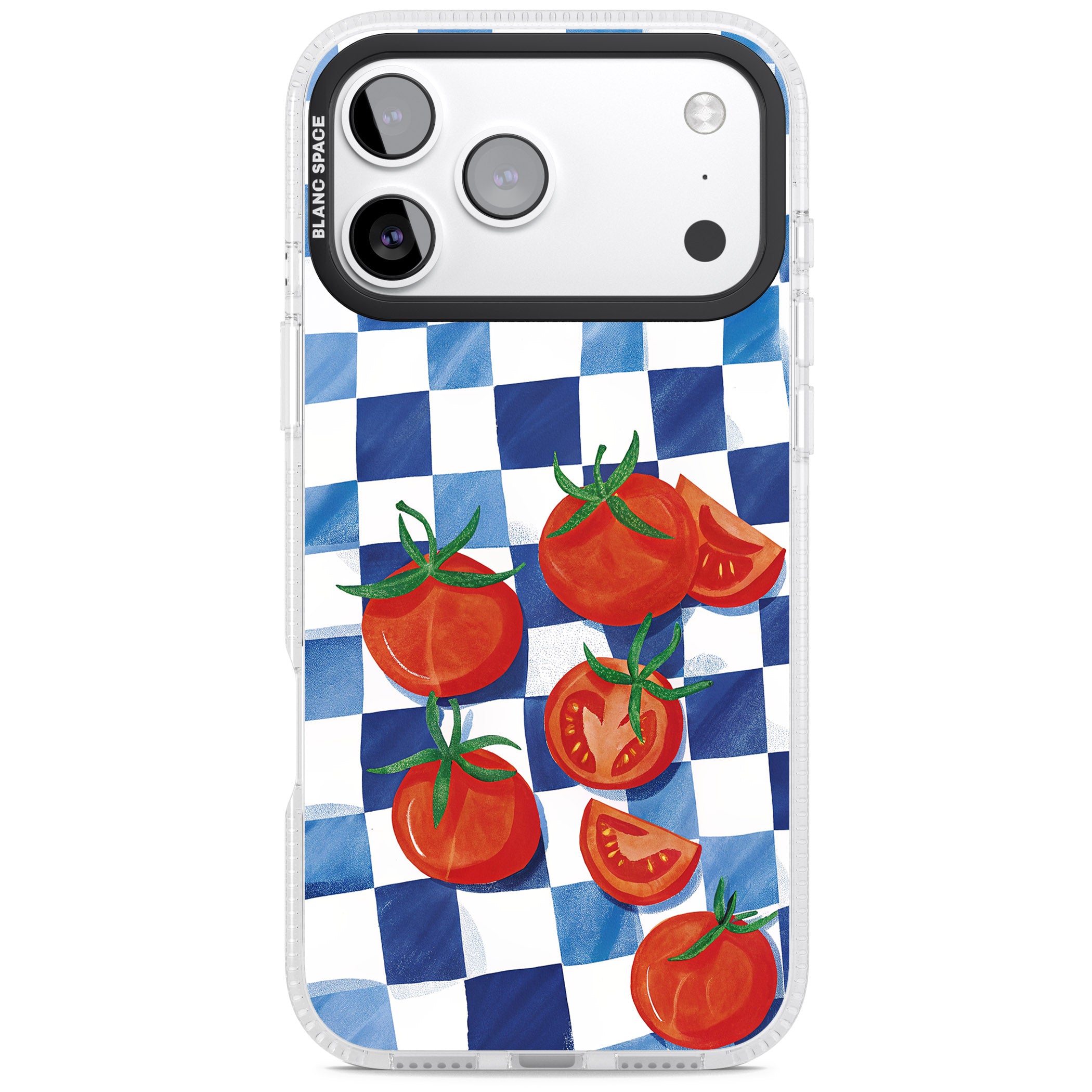 Blue Picnic Blanket & Tomatoes iPhone 17 Pro Impact Air Clear Phone Case