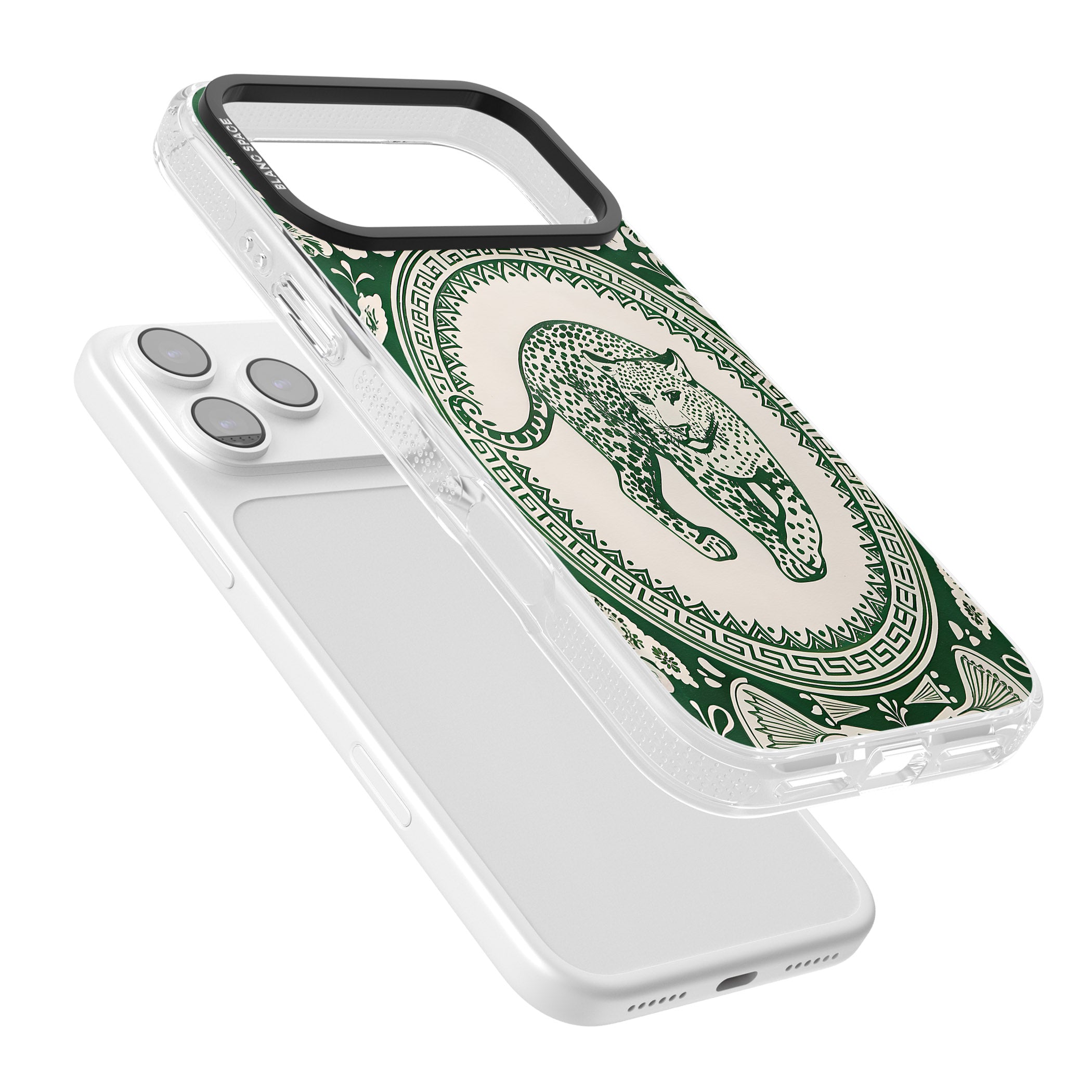 Green Leopard iPhone 17 Pro Impact Air Clear Phone Case Colours
