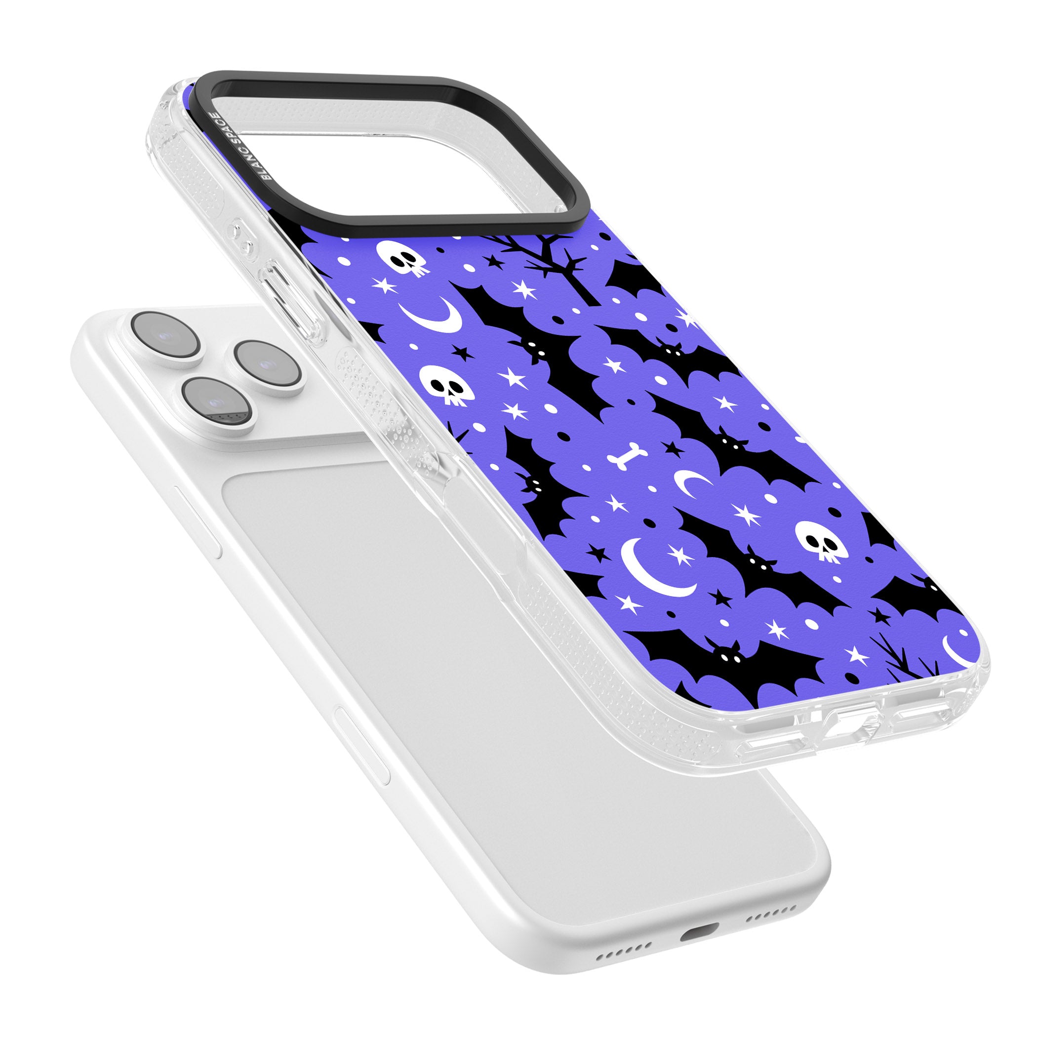 Bats N' Bones Pattern iPhone 17 Pro Impact Air Clear Phone Case Colours