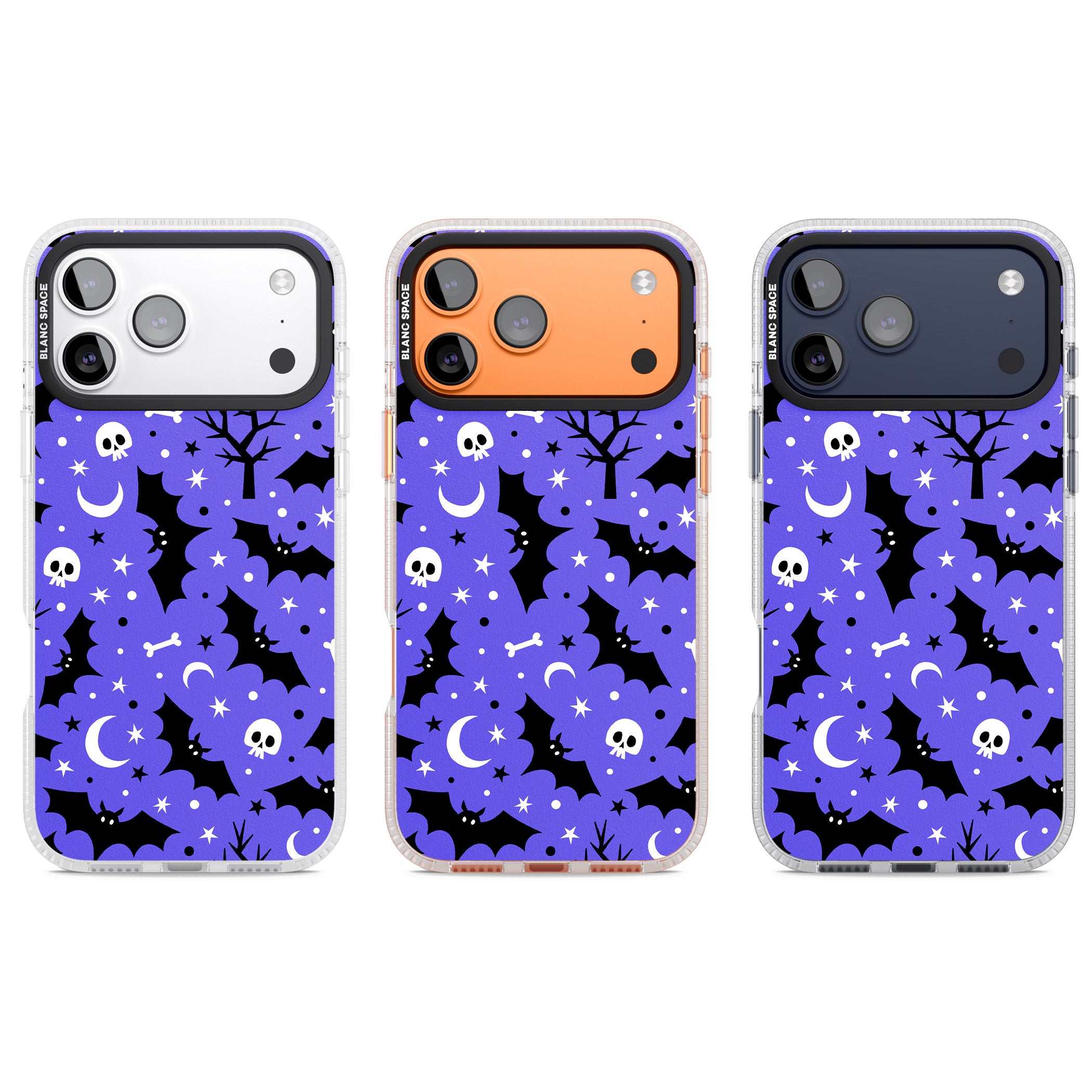 Bats N' Bones Pattern iPhone 17 Pro Impact Air Clear Phone Case APT Impact Protection