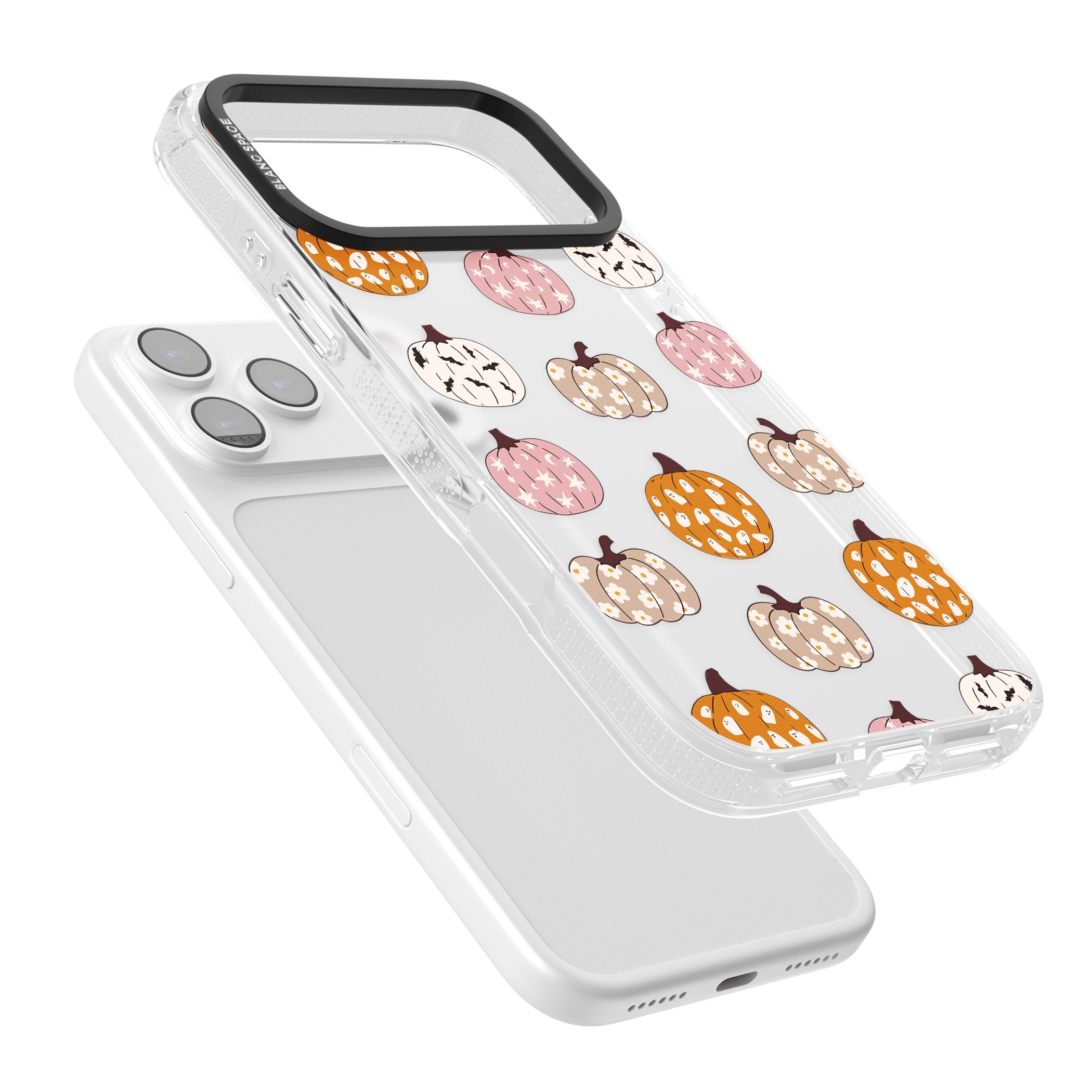 Floral Pumpkins iPhone 17 Pro Impact Air Clear Phone Case Colours