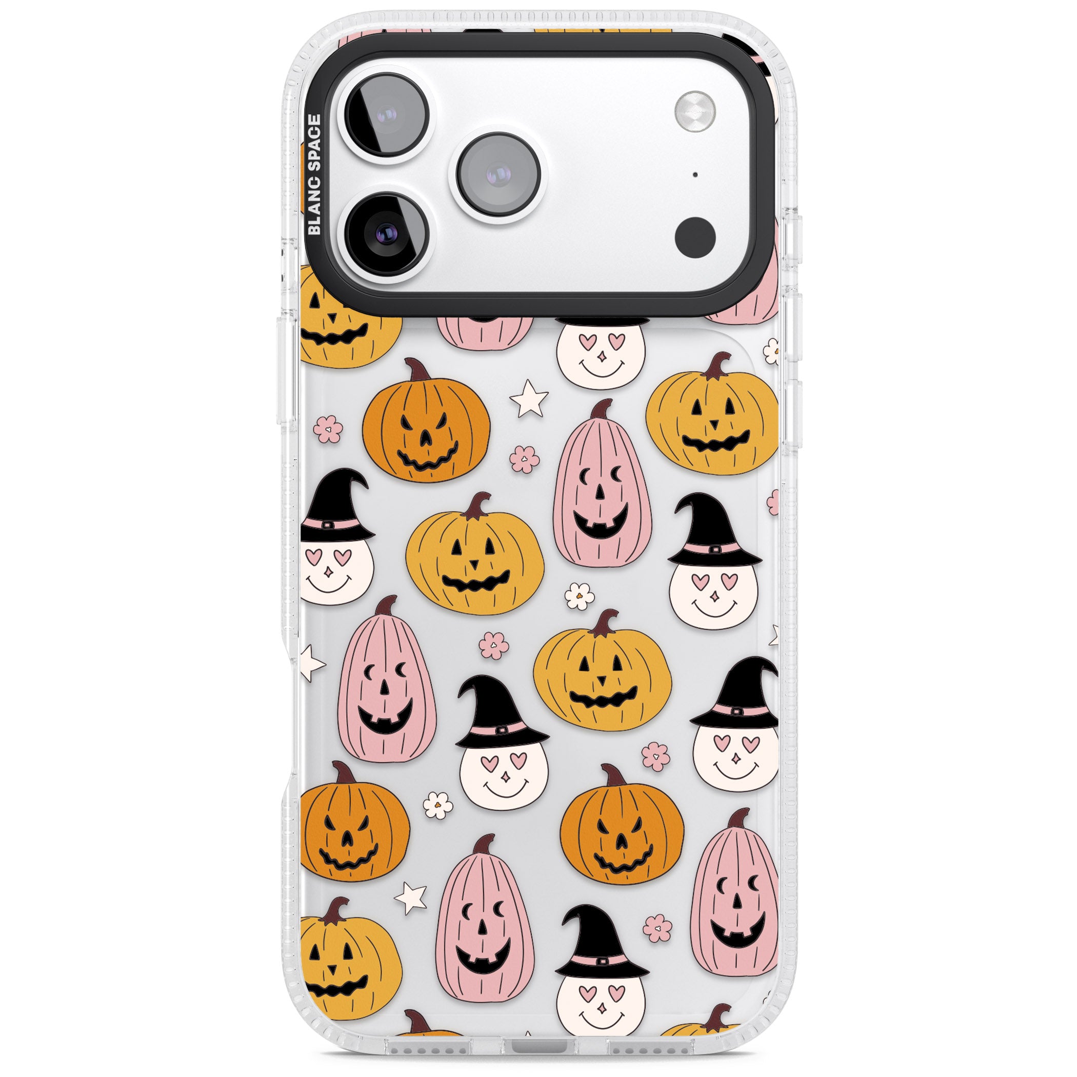 Witches And Pumpkins Pattern iPhone 17 Pro Impact Air Clear Phone Case