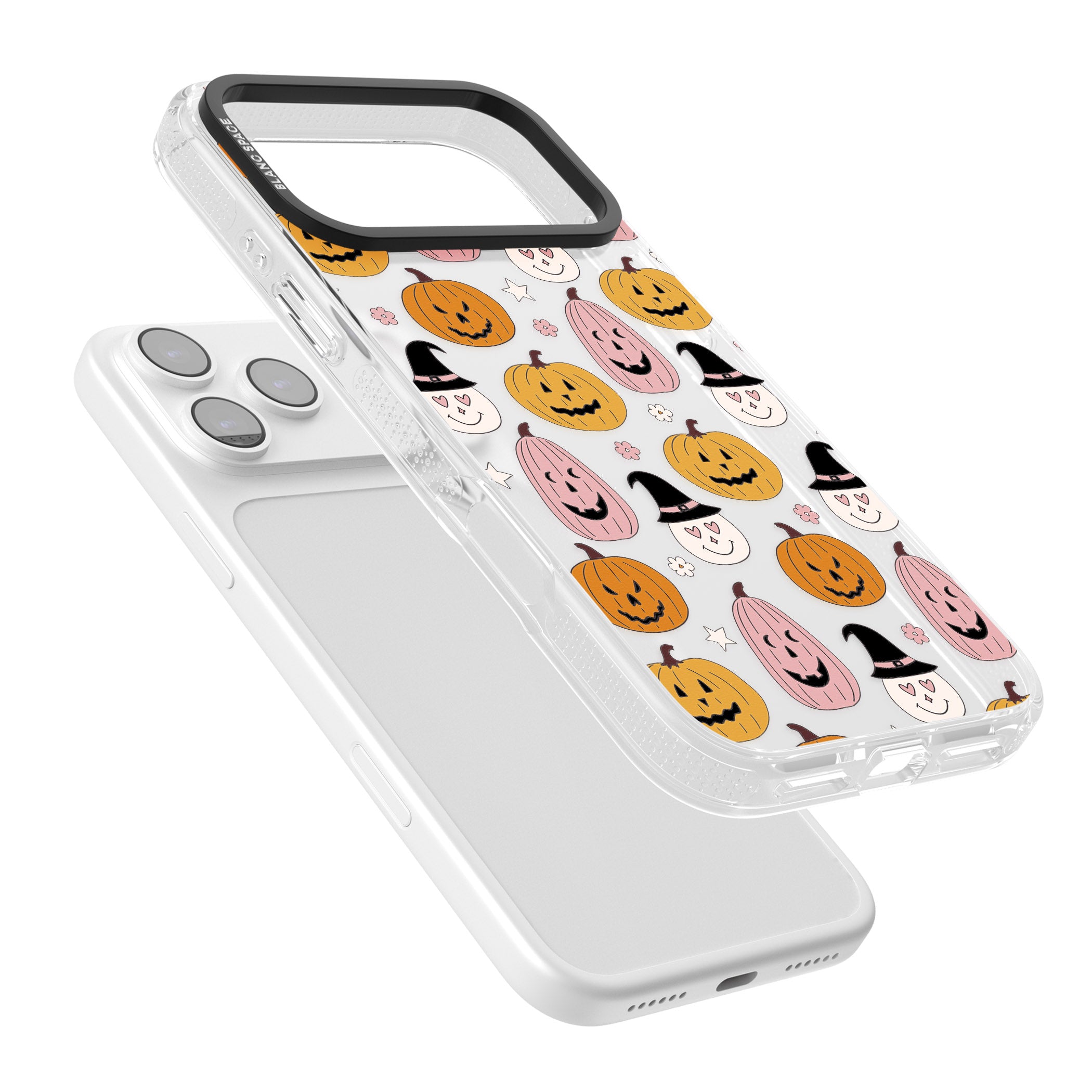Witches And Pumpkins Pattern iPhone 17 Pro Impact Air Clear Phone Case Colours