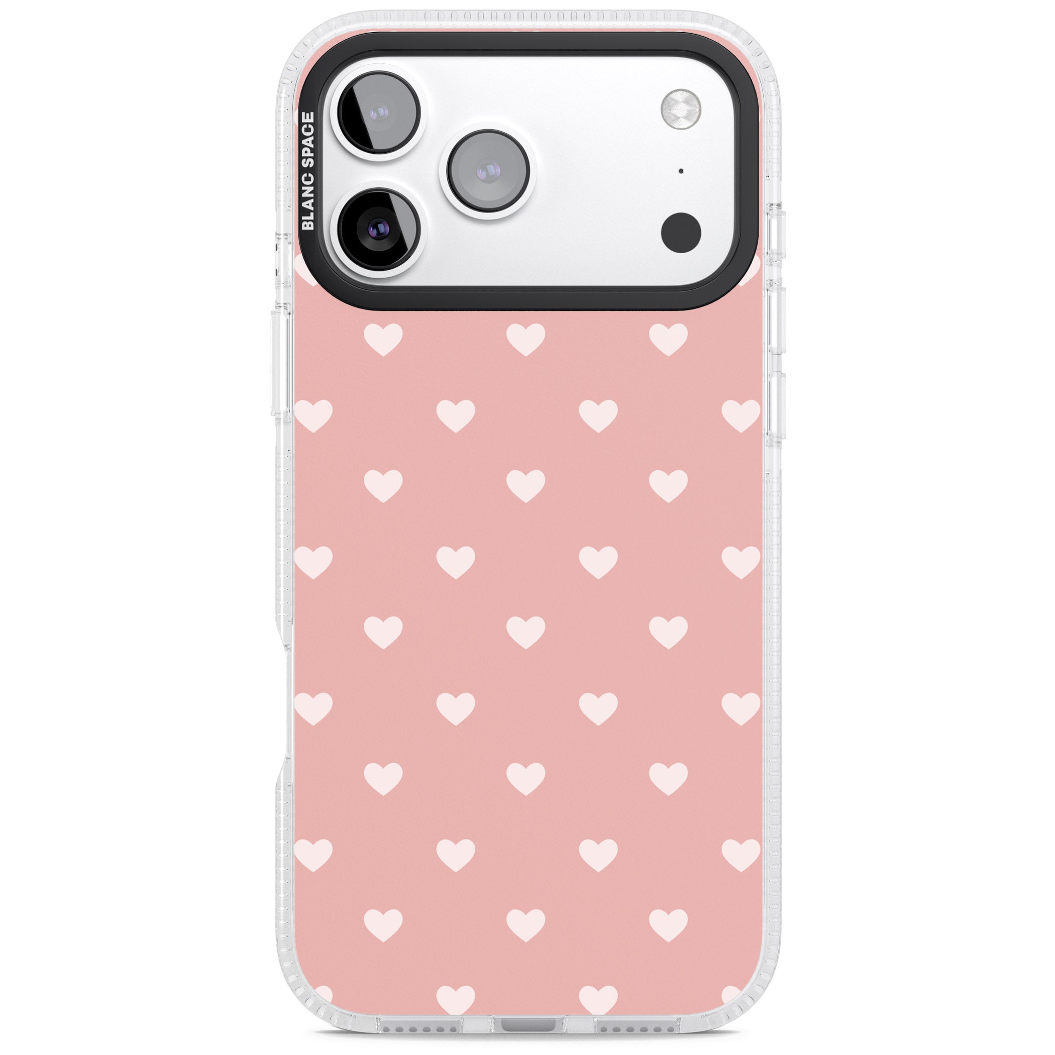 Small Heart Pattern: Pink iPhone 17 Pro Impact Air Clear Phone Case