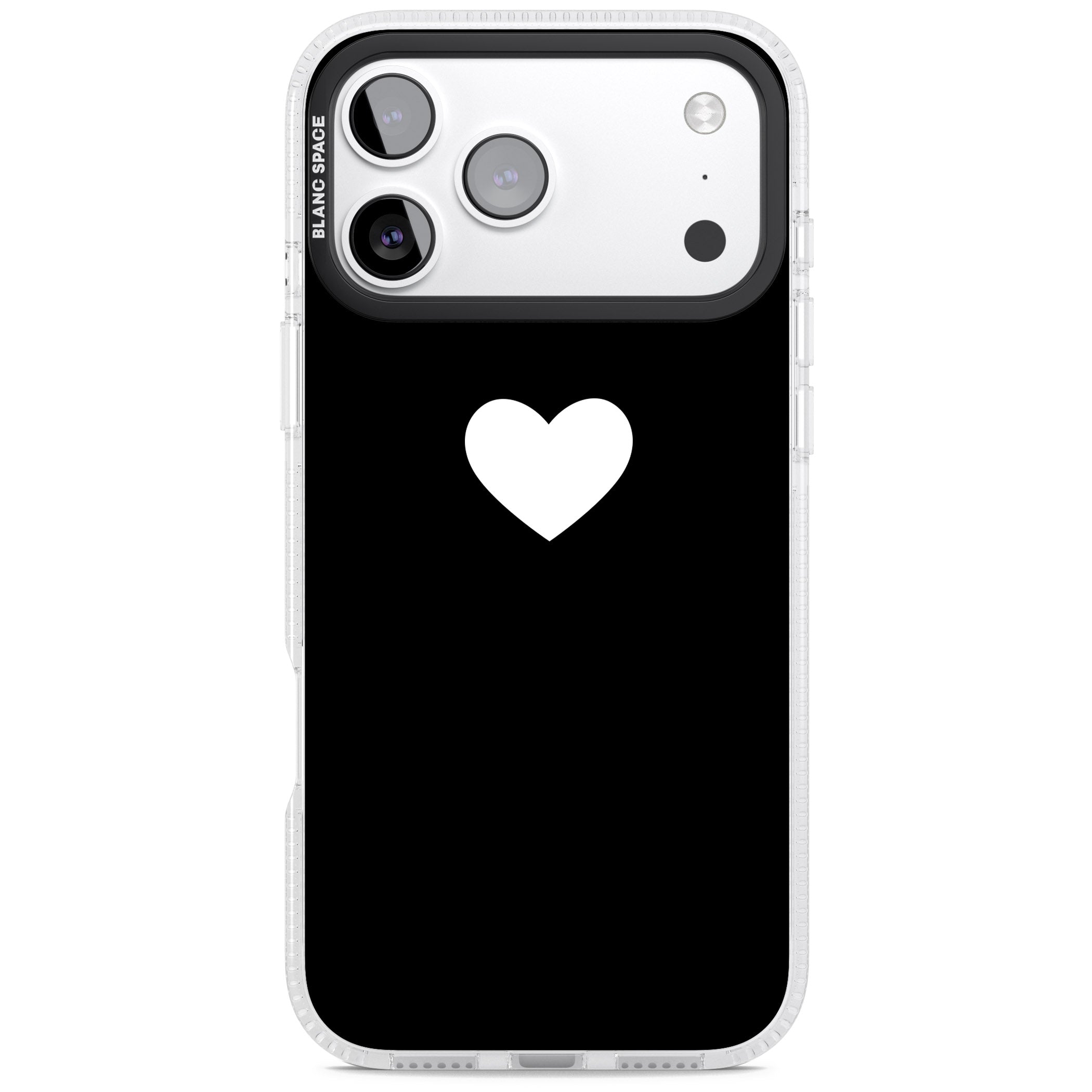 Single Heart Design: White & iPhone 17 Pro Impact Air Clear Phone Case