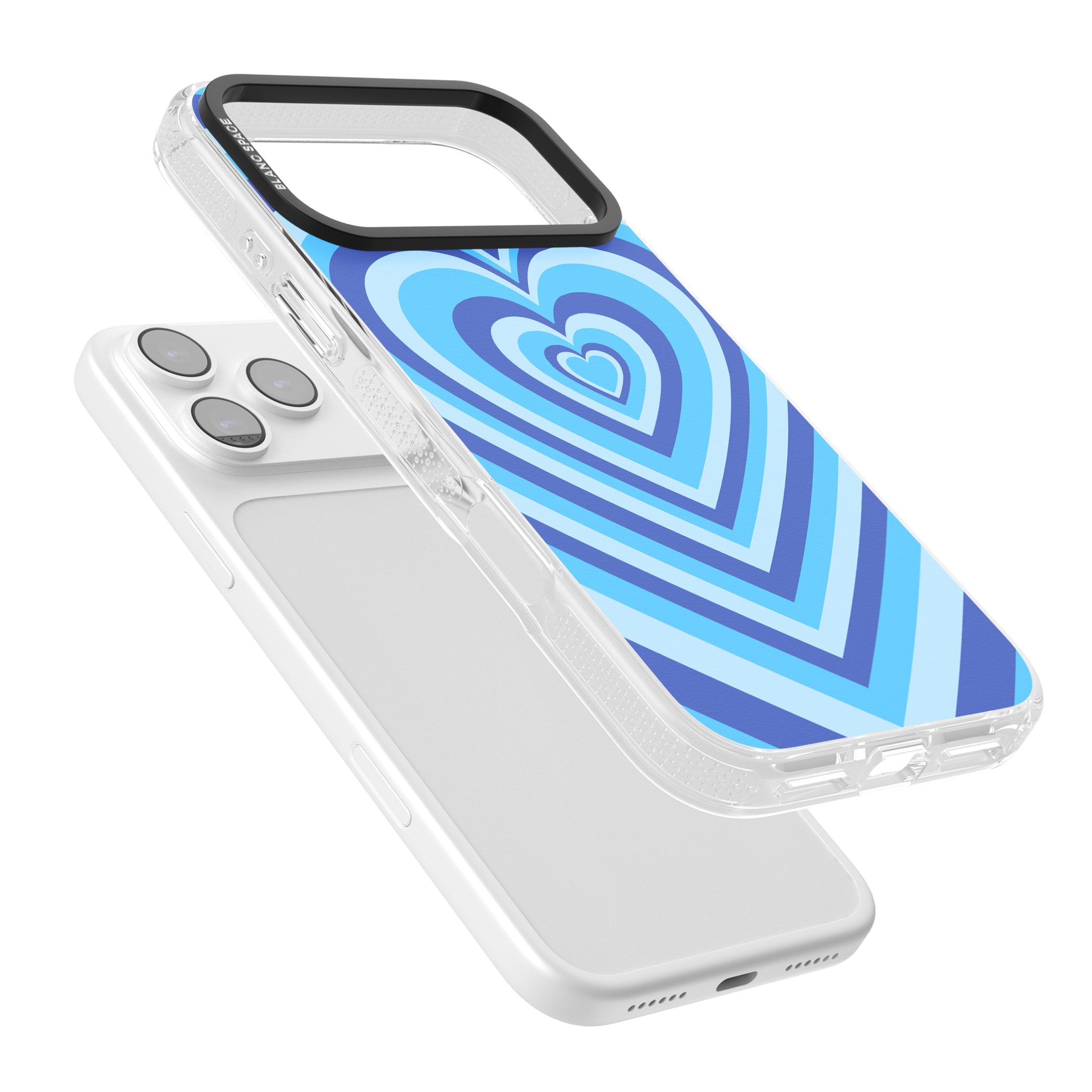 Blue Heart Illusion iPhone 17 Pro Max Impact Air Clear Phone Case Colours