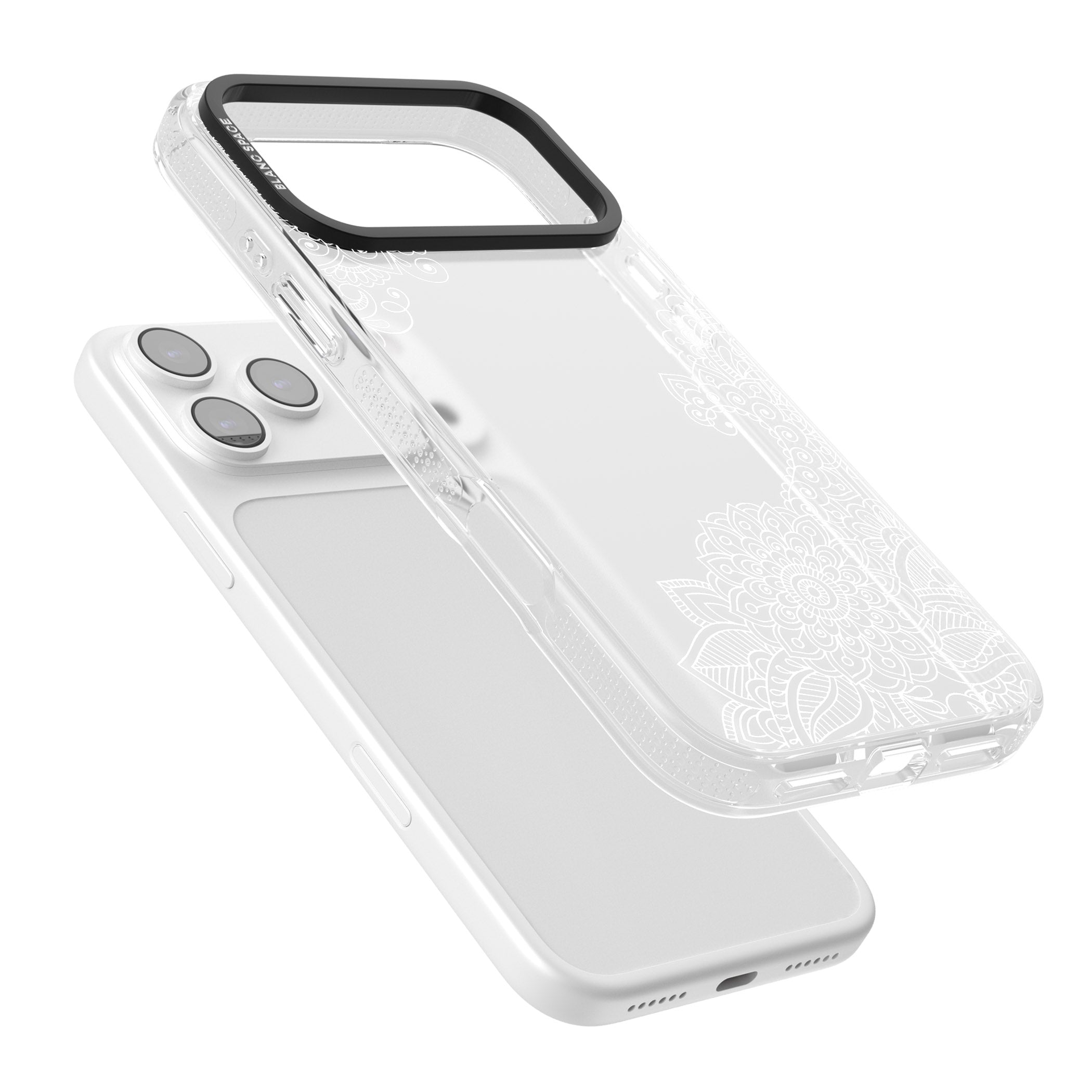 White Henna Botanicals iPhone 17 Pro Impact Air Clear Phone Case Colours