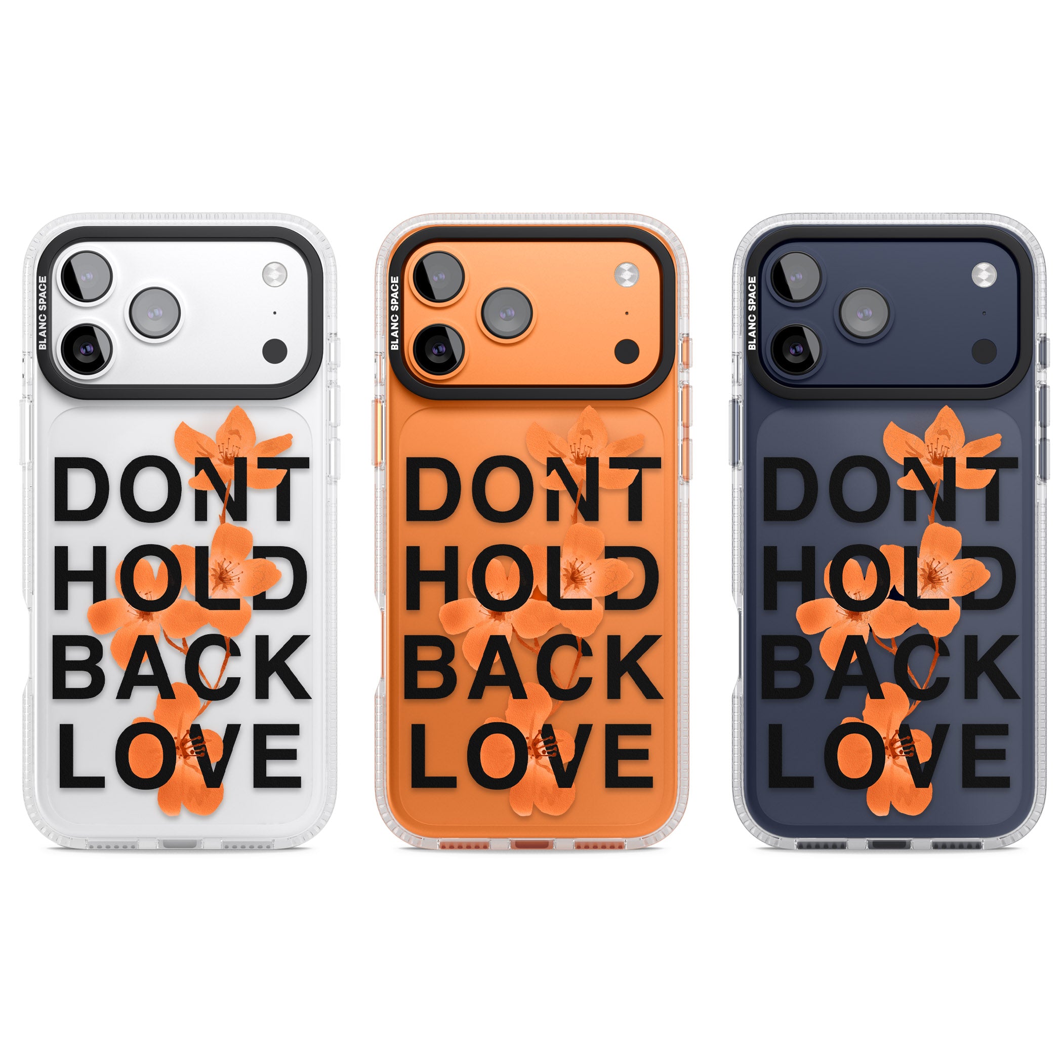 Don'T Hold Back Love Orange & Black iPhone 17 Pro Impact Air Clear Phone Case APT Impact Protection