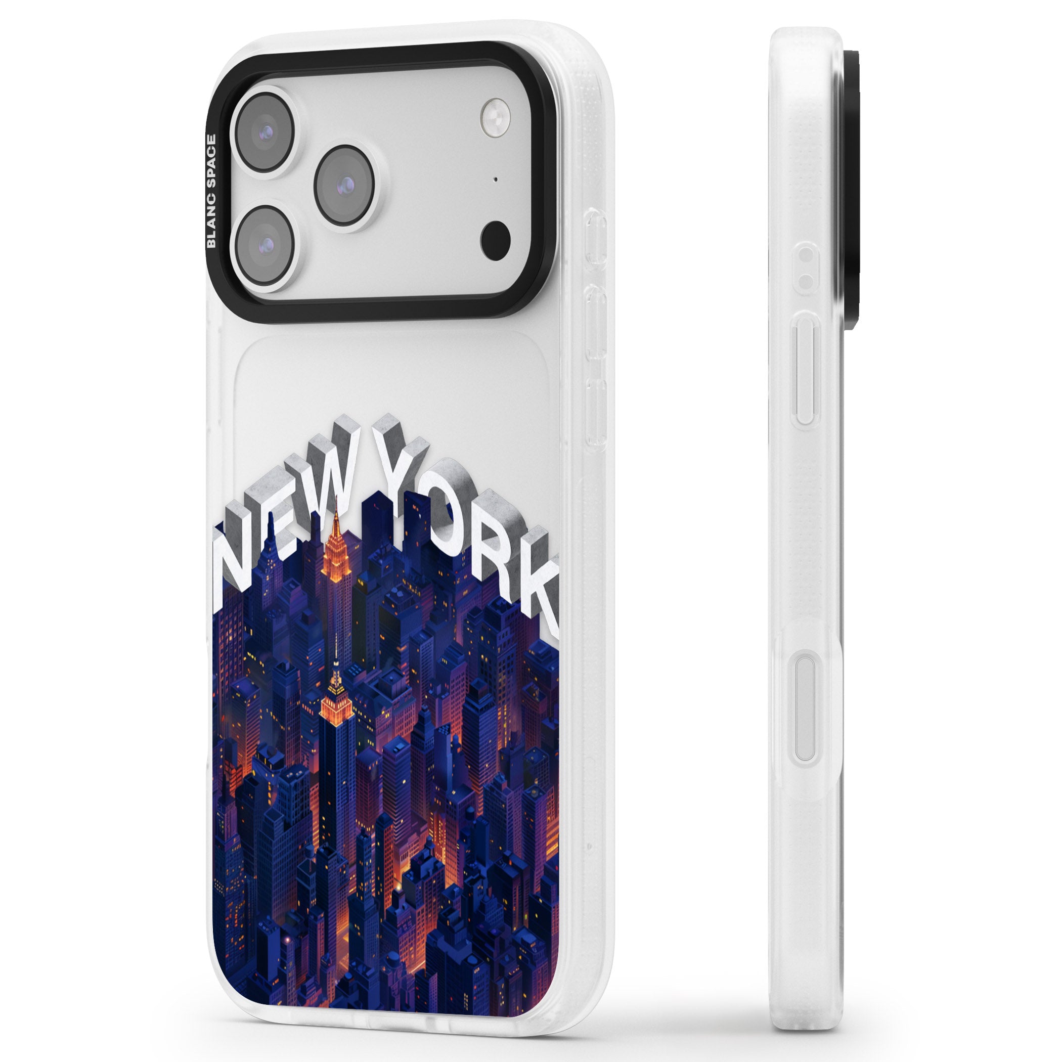 New York City iPhone 17 Pro Impact Air Clear Phone Case Side Profile