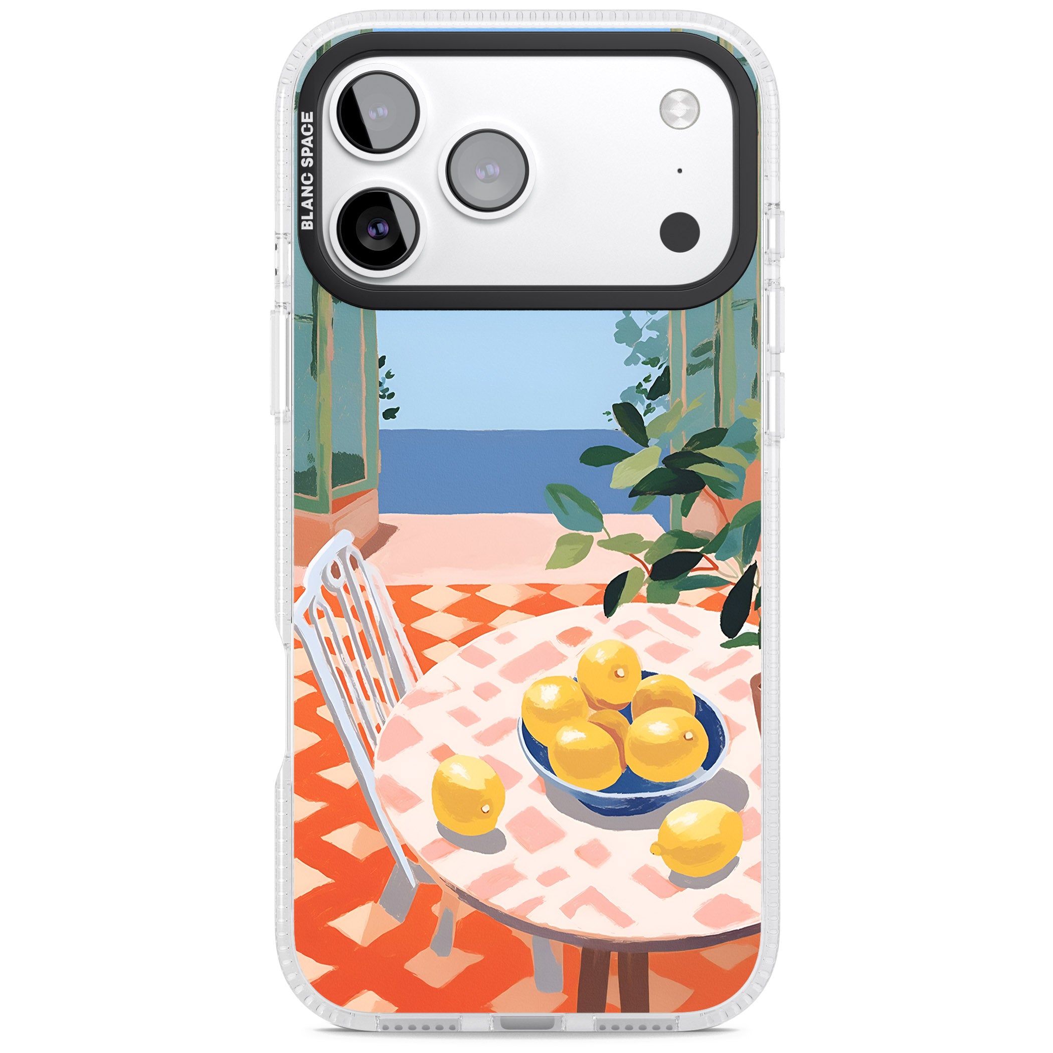 Seaside Lemons iPhone 17 Pro Impact Air Clear Phone Case