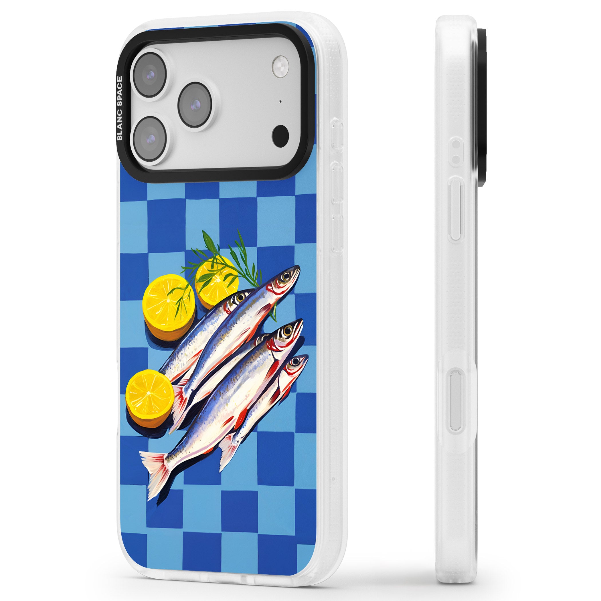 Fish & Lemons iPhone 17 Pro Impact Air Clear Phone Case Side Profile